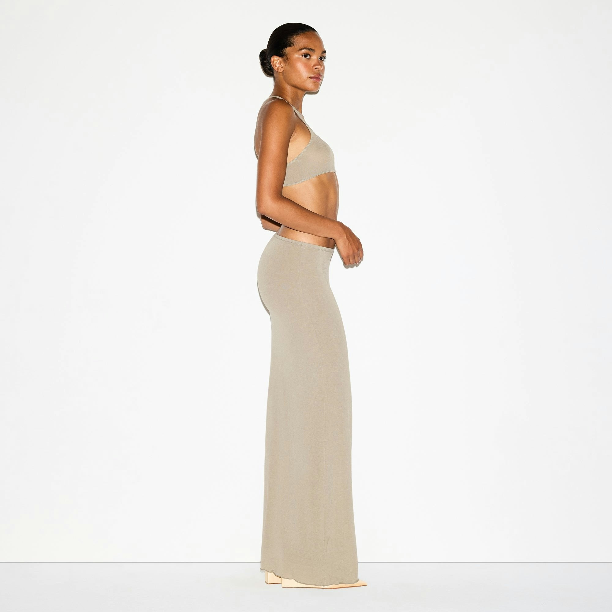 Skims Sheer Modal Long Skirt Dune