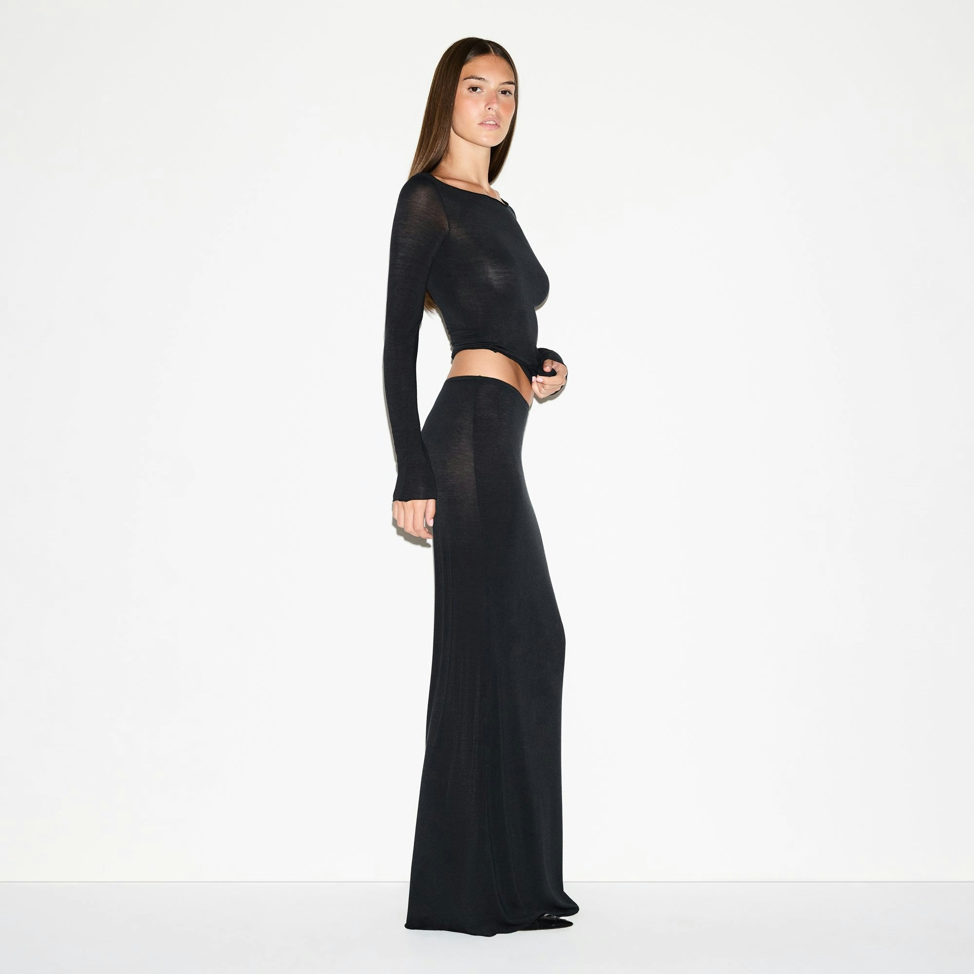 SHEER MODAL LONG SKIRT