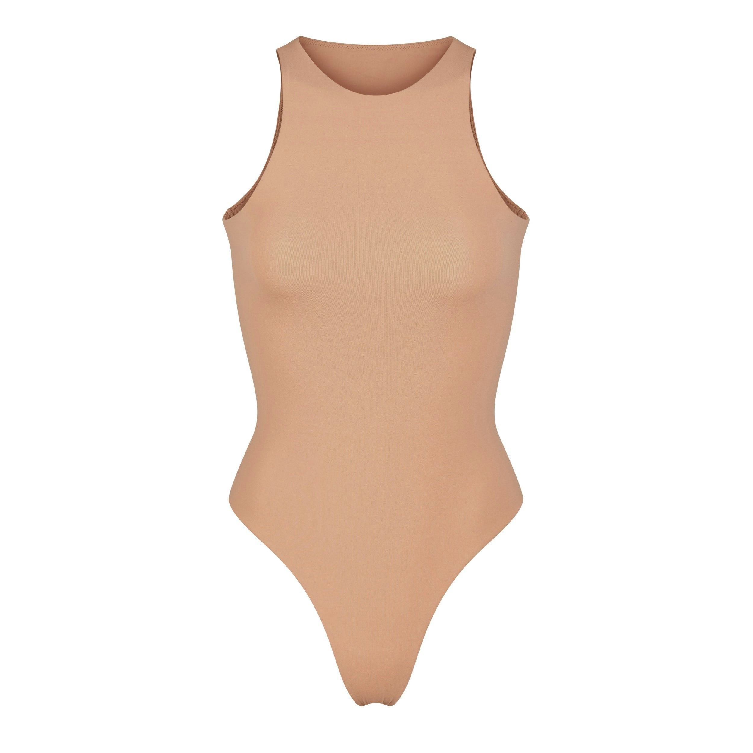 Skims Fits Everybody High Neck Bodysuit Ochre