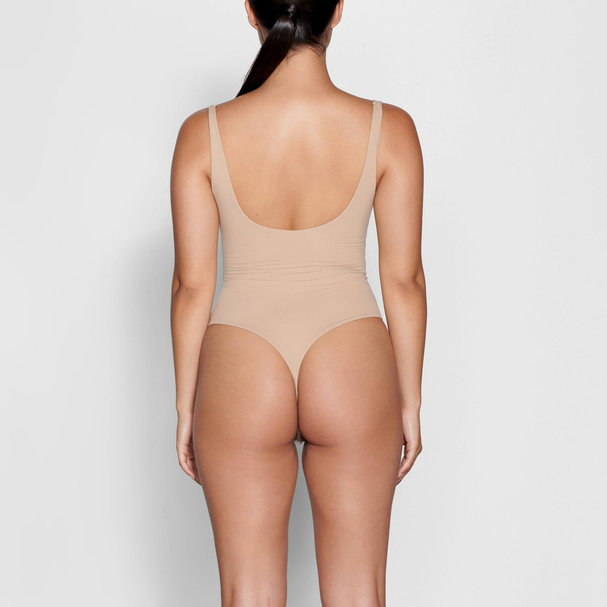 Skims Fits Everybody Square Neck Bodysuit Clay