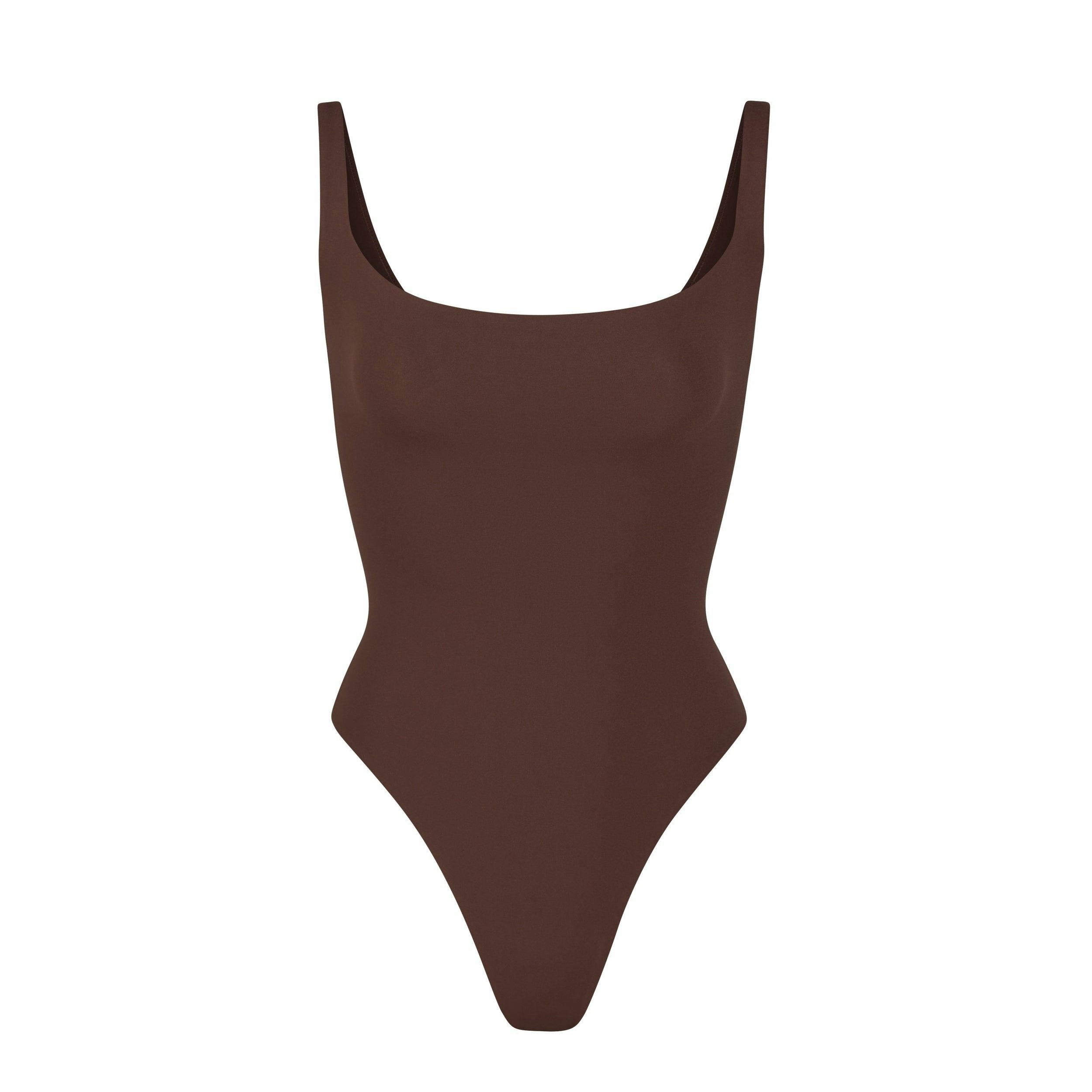Skims Fits Everybody Square Neck Bodysuit Cocoa