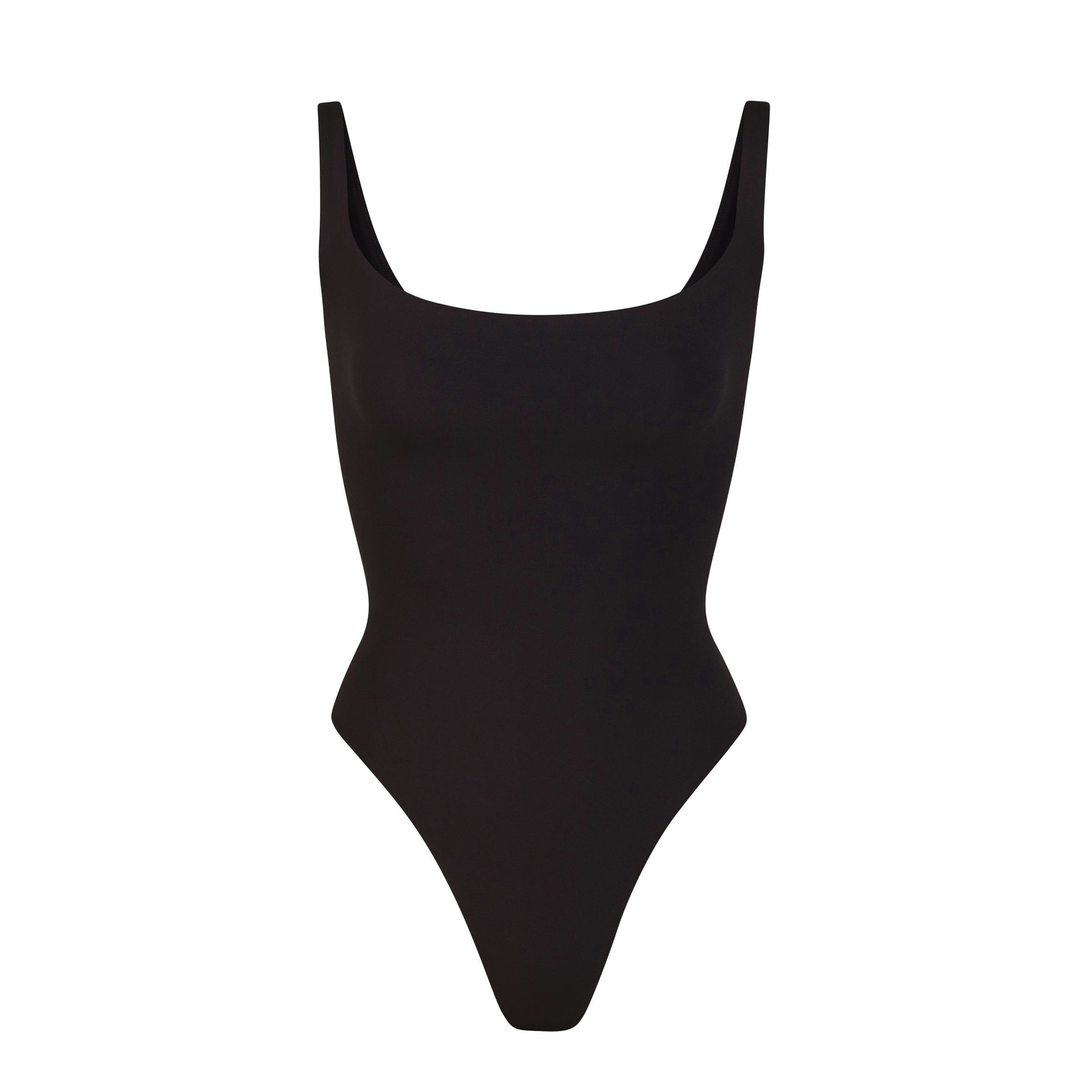 Skims Fits Everybody Square Neck Bodysuit Onyx