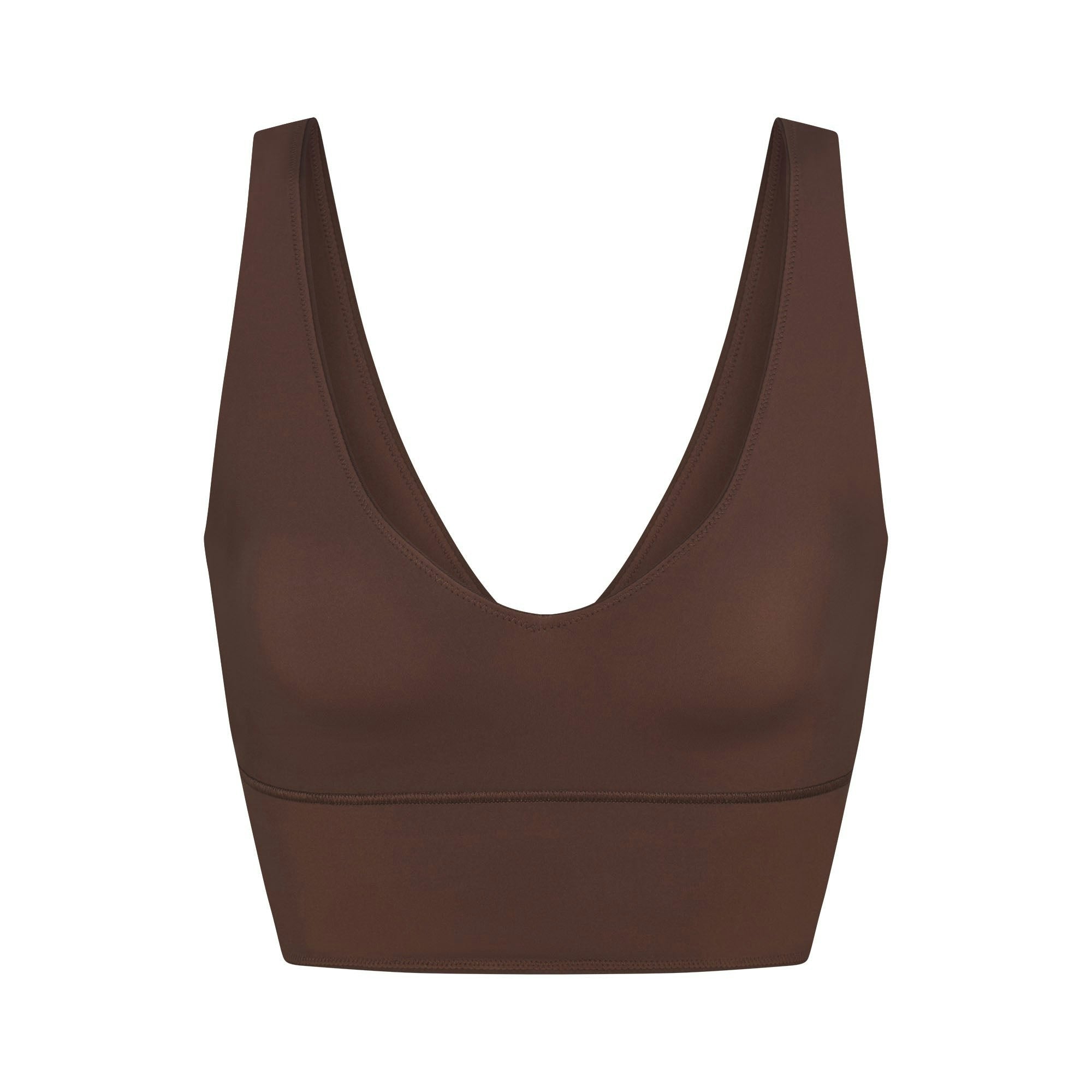 Skims Nikeskims Matte V-Neck Bra Top Dark Sepia
