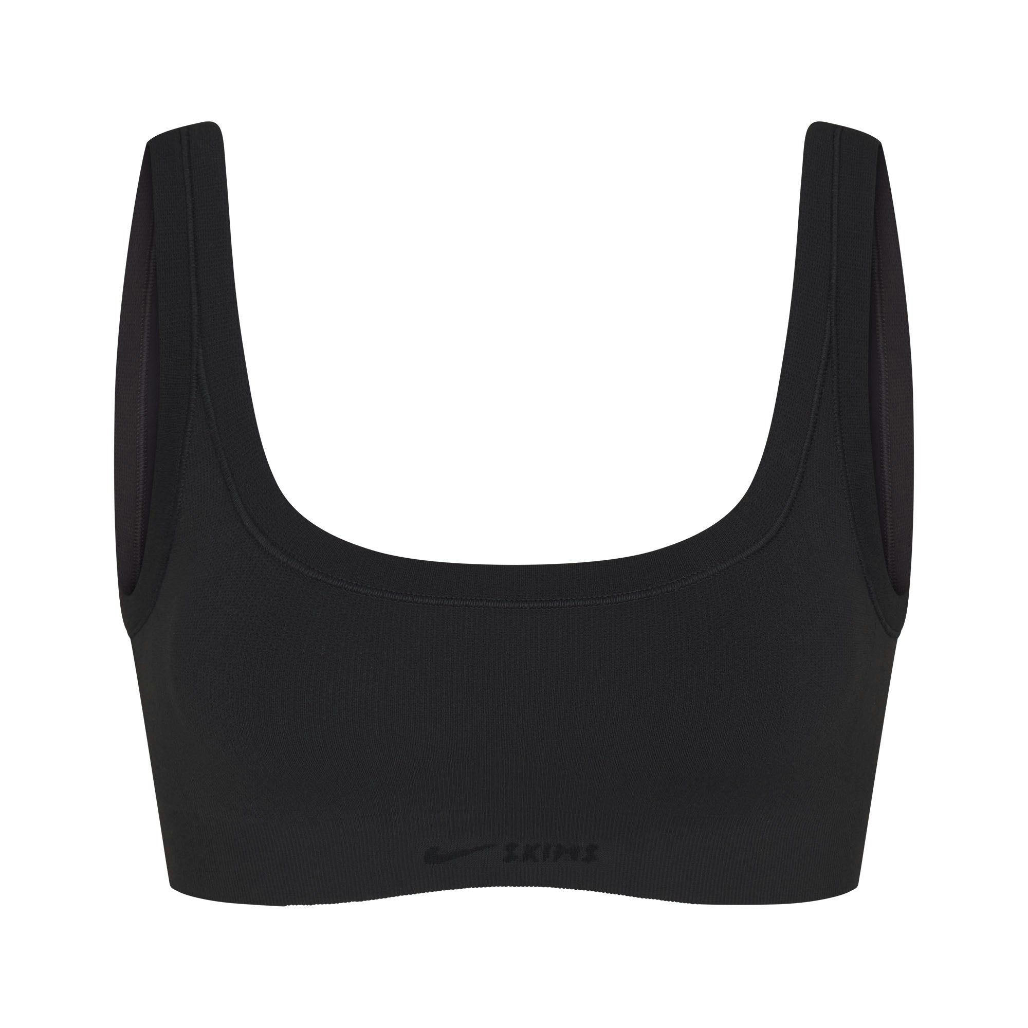 Skims Nikeskims Vintage Seamless Scoop Neck Bra Obsidian