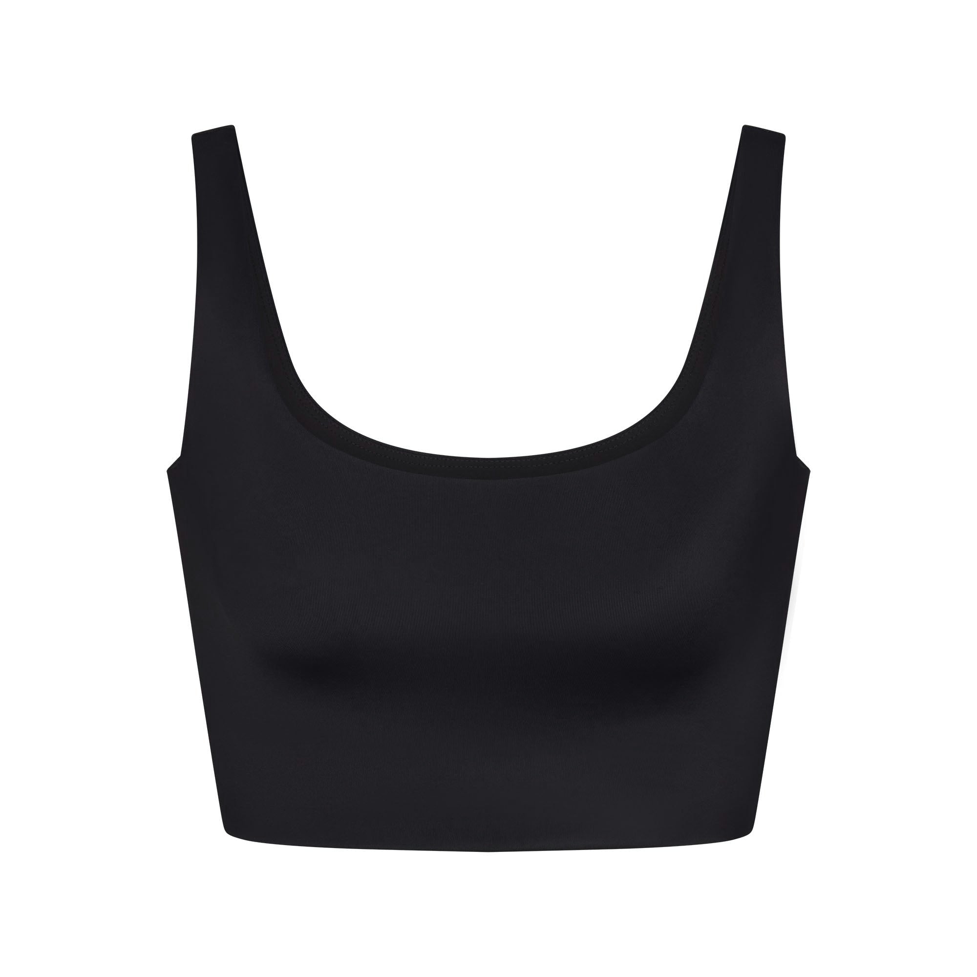 Skims Nikeskims Shine Scoop Neck Bra Top Obsidian