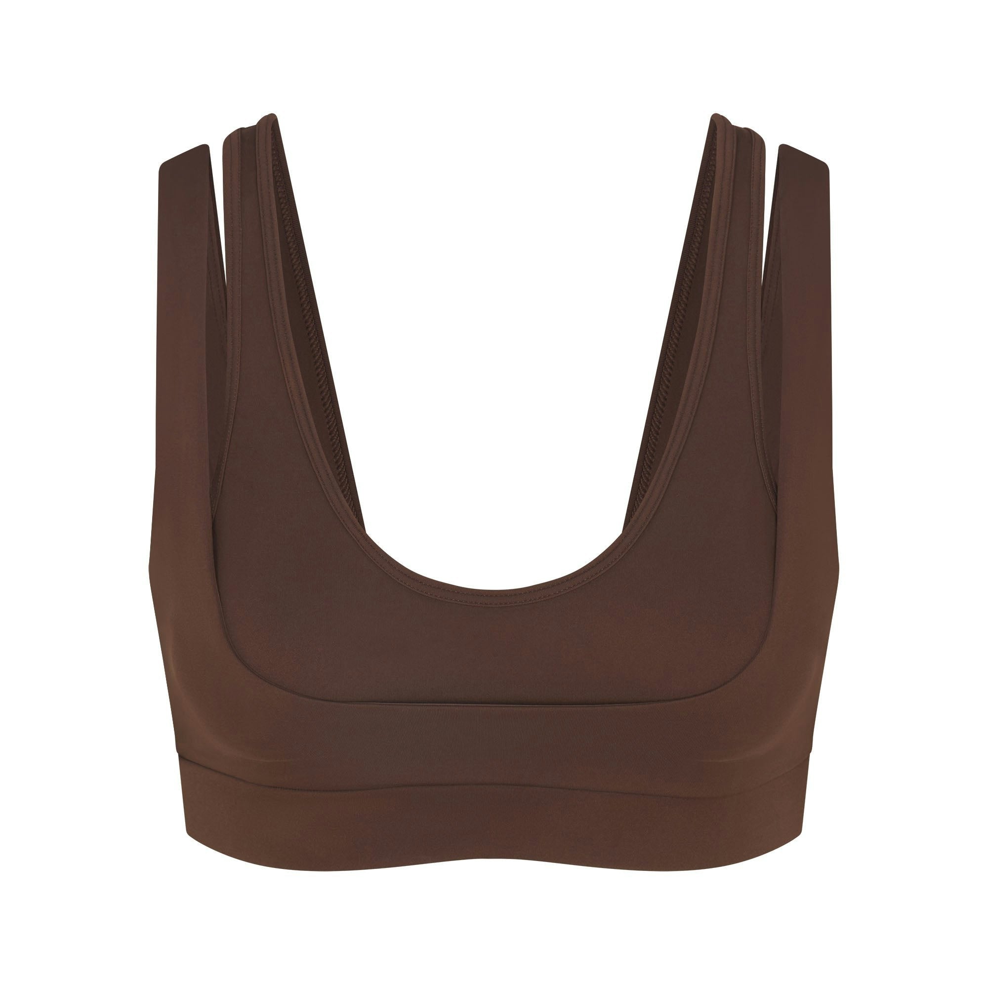 Skims Nikeskims Matte Double Strap Scoop Bra Dark Sepia