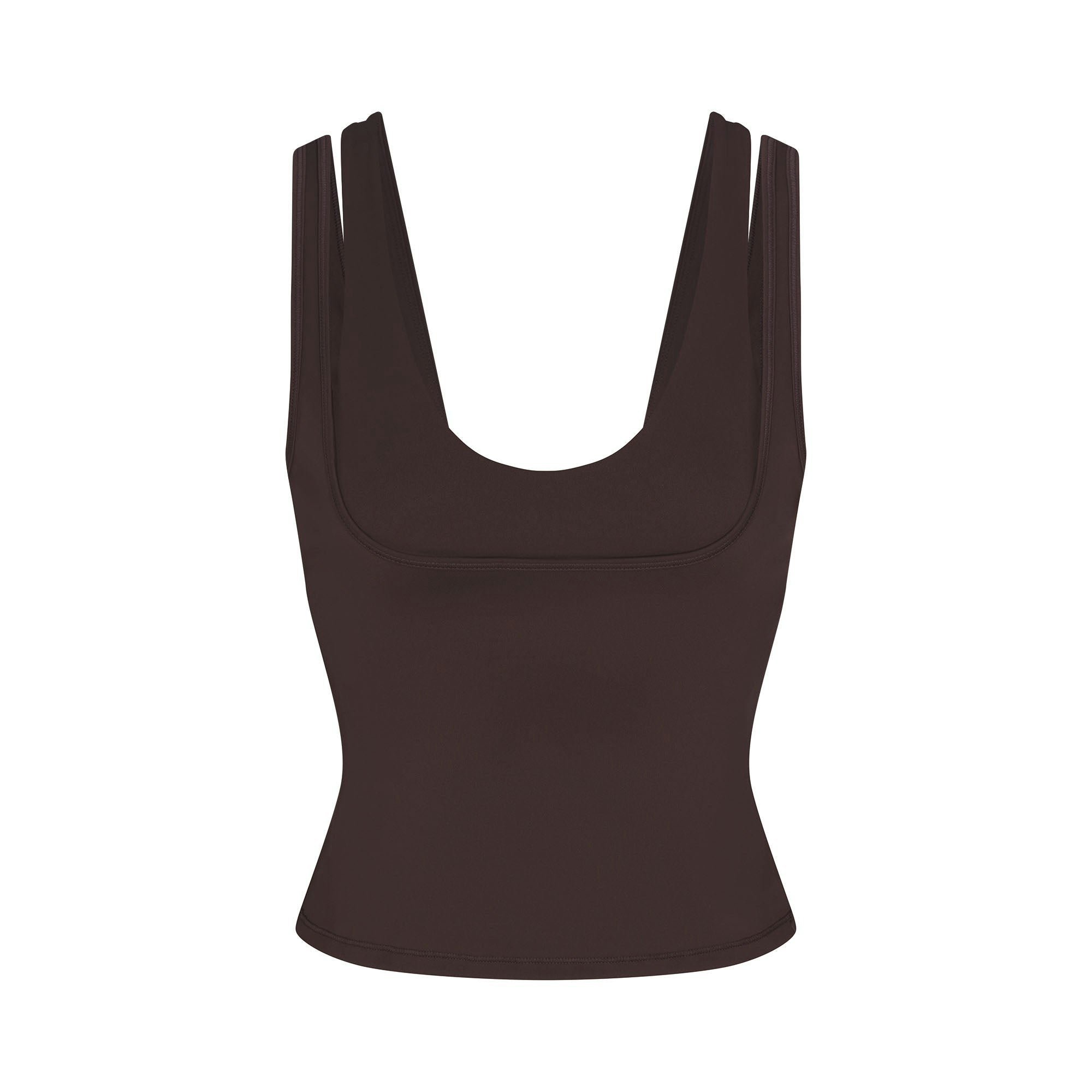 Skims Nikeskims Matte Double Strap Scoop Tank Dark Sepia