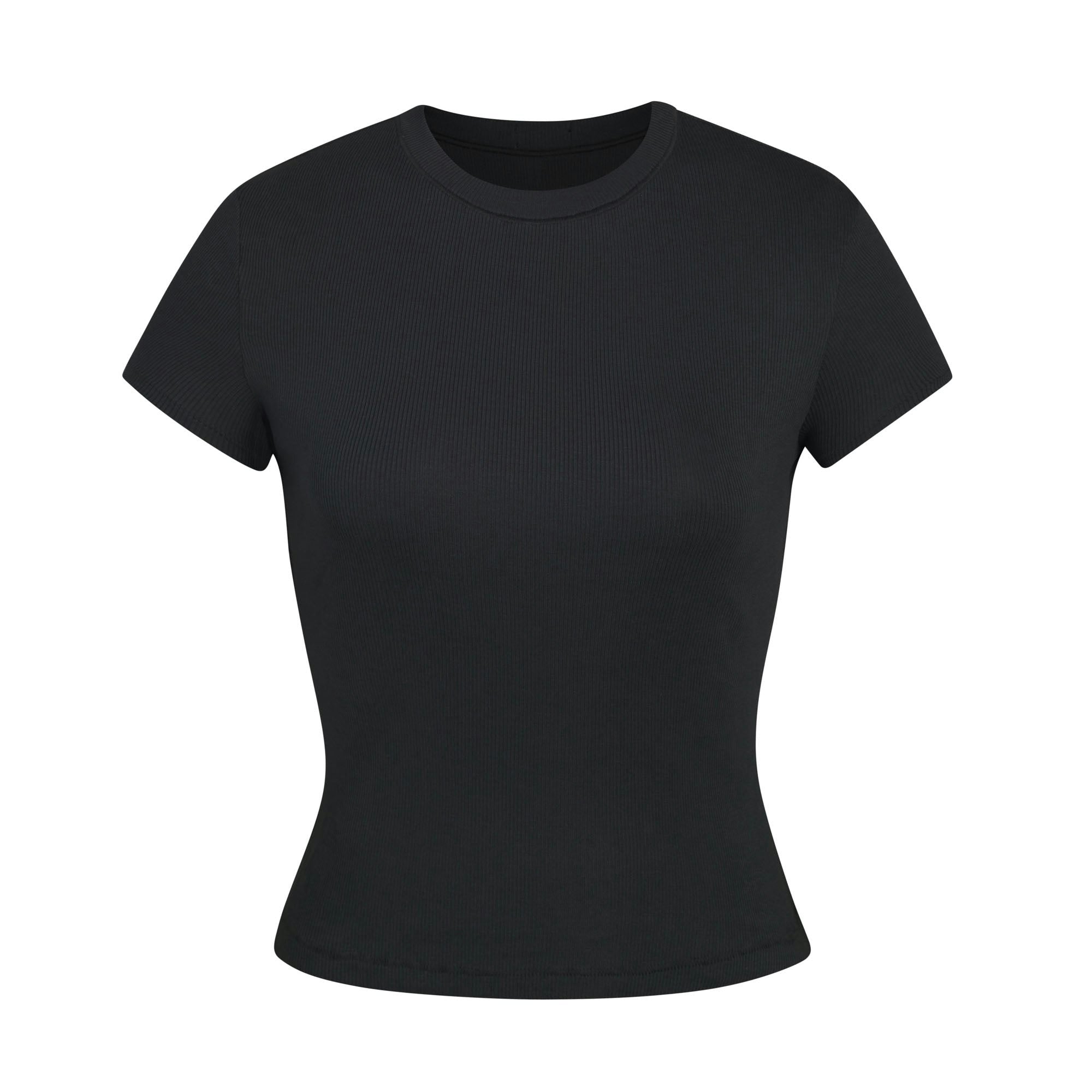 Skims Cotton Rib T-Shirt Soot