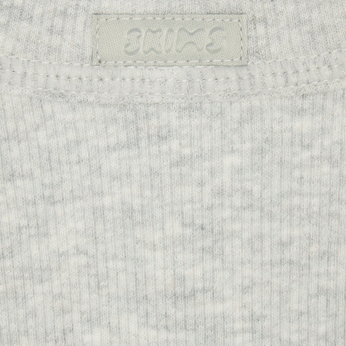 Skims Cotton Rib Scoop Neck Tank in Light Heather Grey, detail