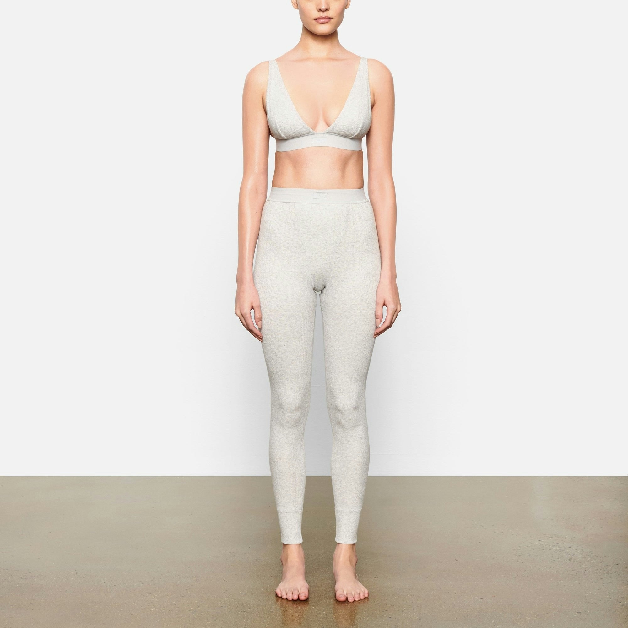 Skims Cotton Rib Legging Light Heather Grey