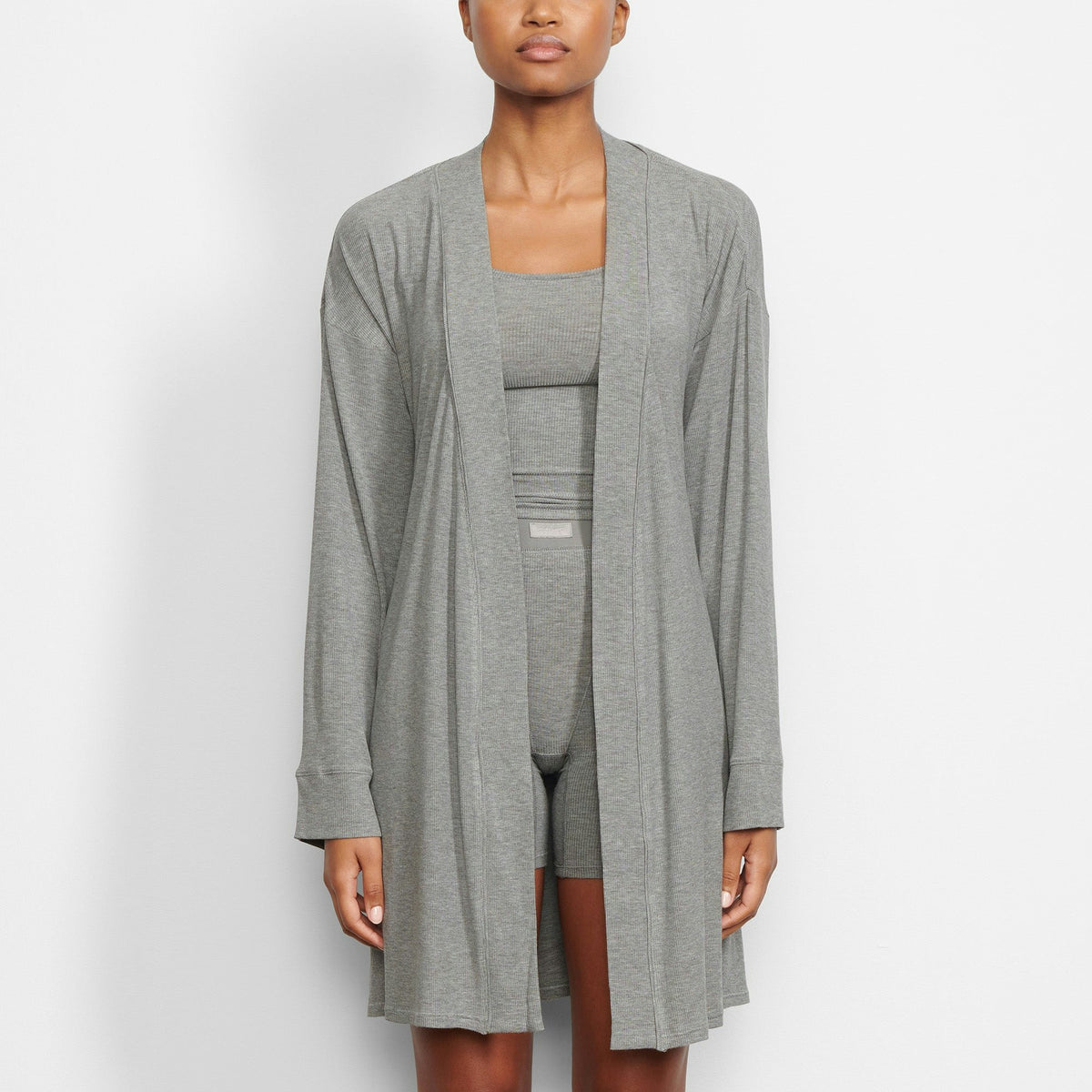 Skims Soft Lounge Robe Heather Grey