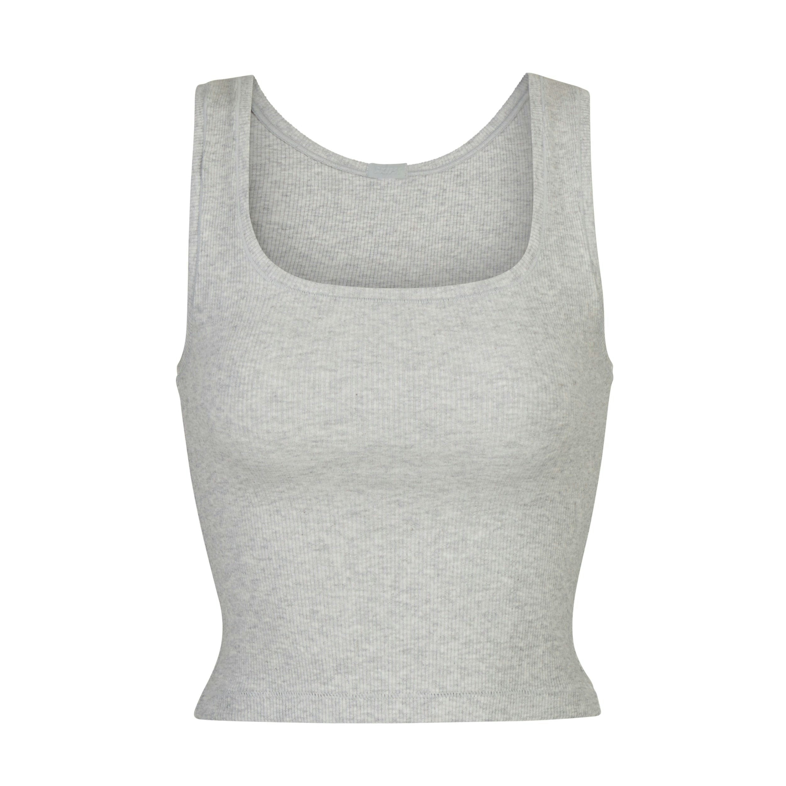 Skims Cotton Rib Tank Light Heather Grey