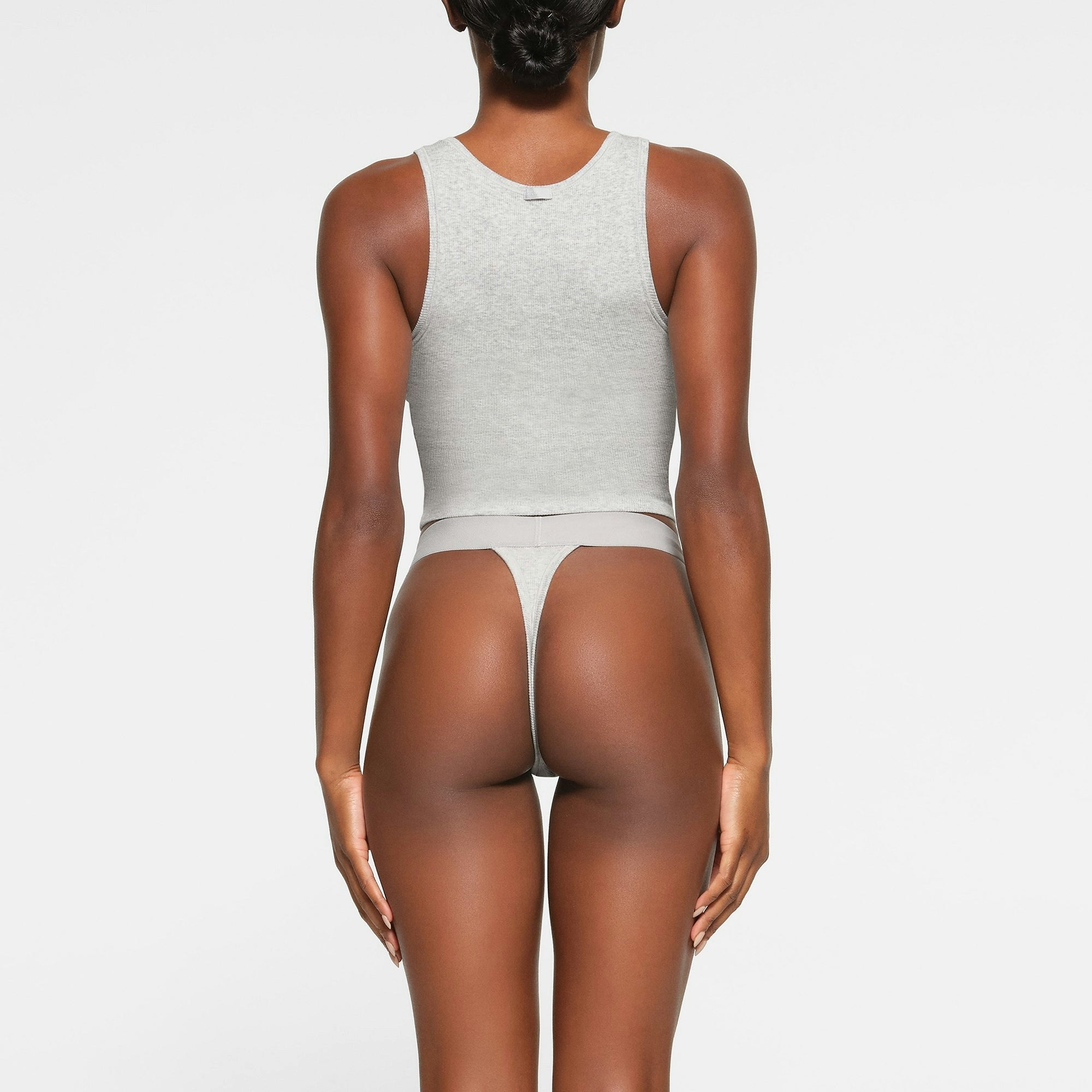 Skims Cotton Rib Tank Light Heather Grey