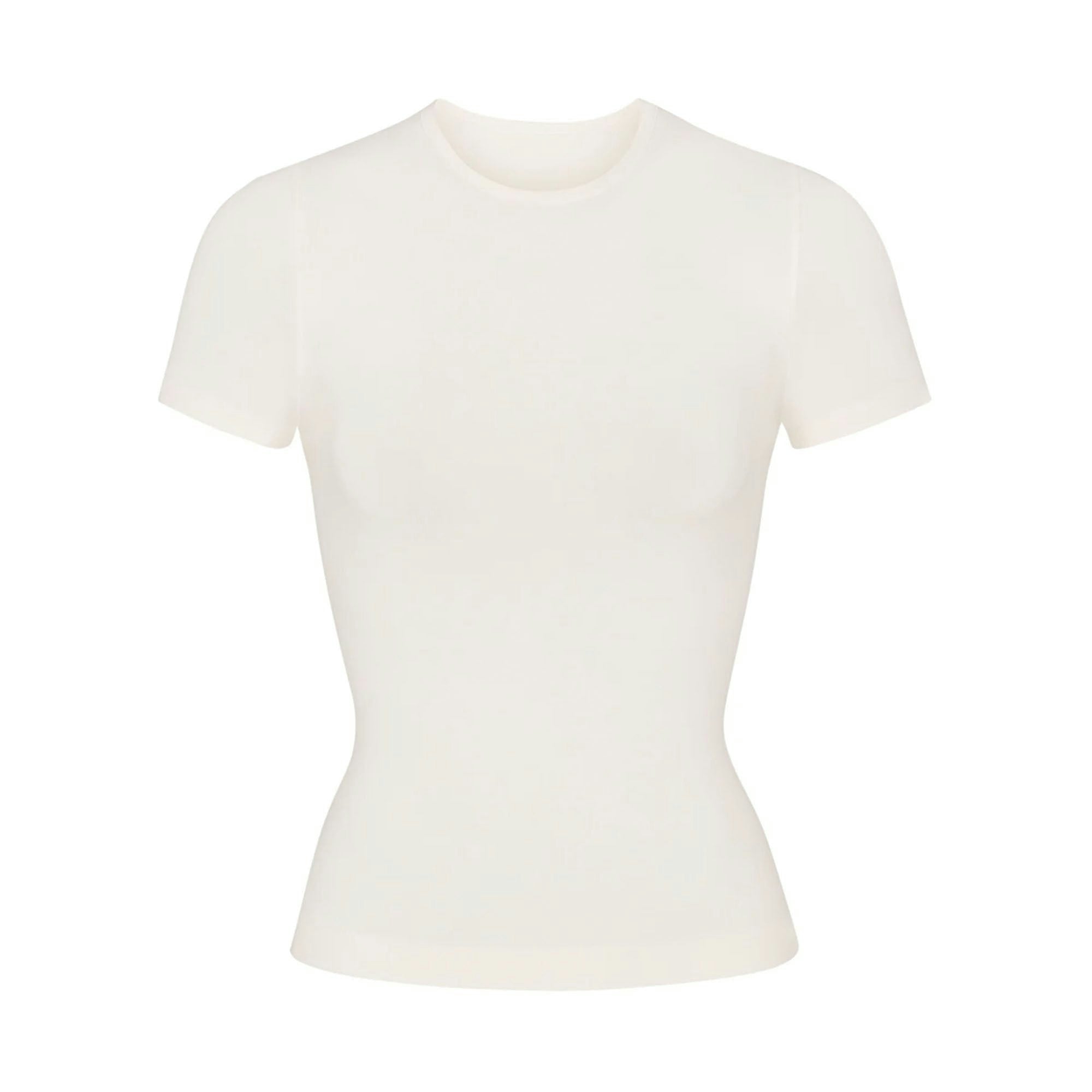Skims Soft Smoothing Seamless T-Shirt Marble