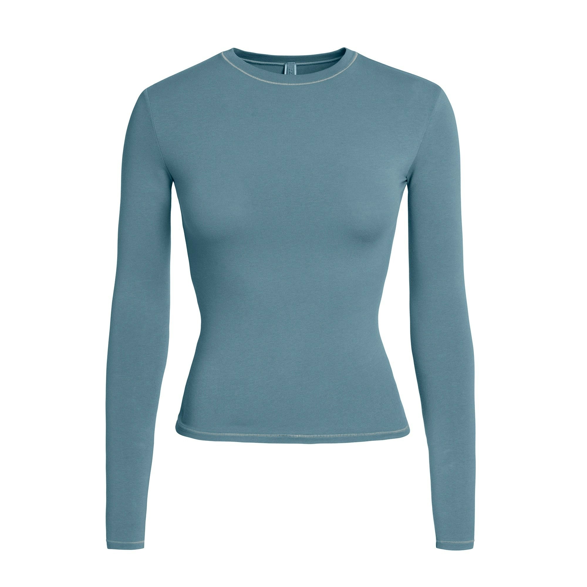 Skims Cotton Jersey Long Sleeve T-Shirt Kyanite