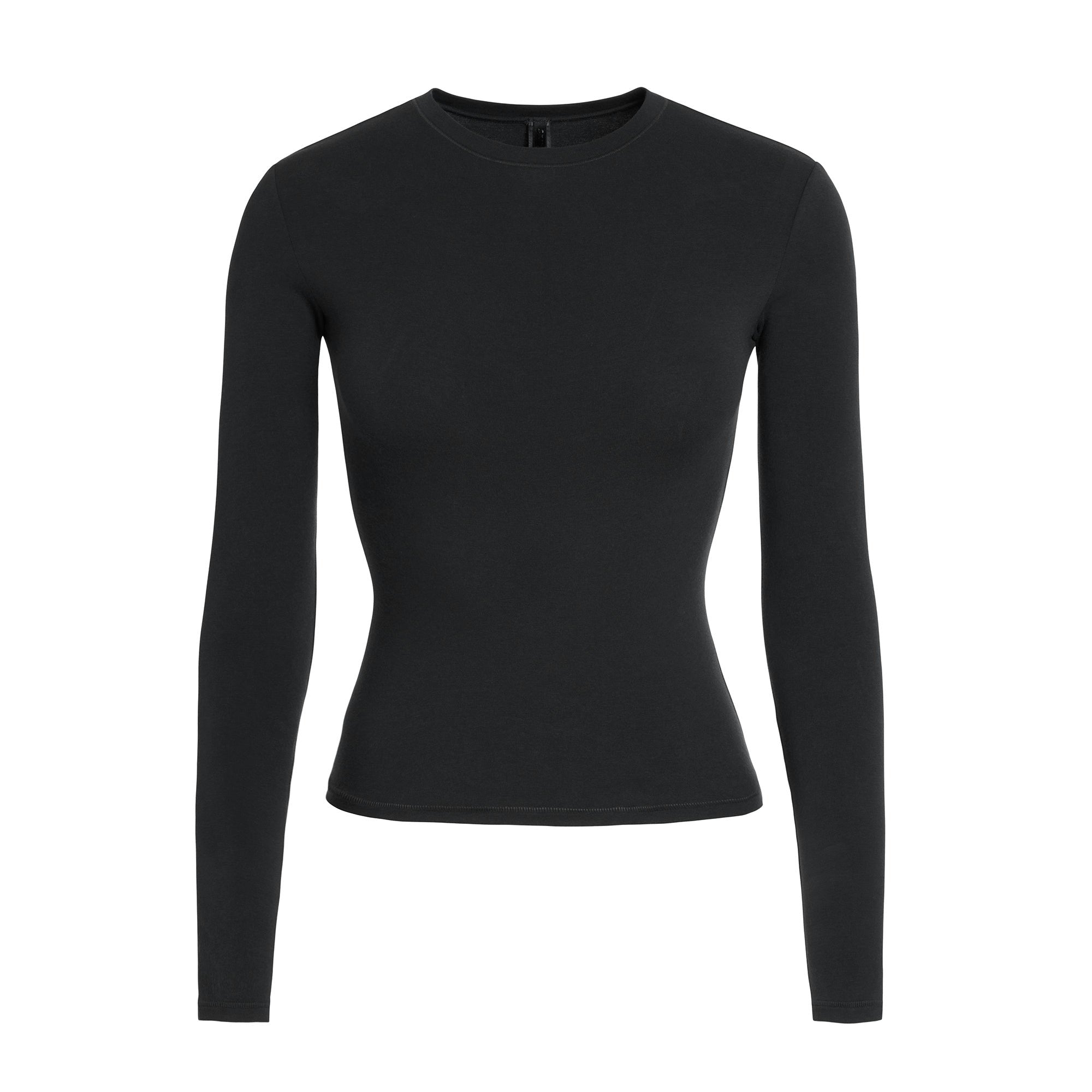 Skims Cotton Jersey Long Sleeve T-Shirt Soot