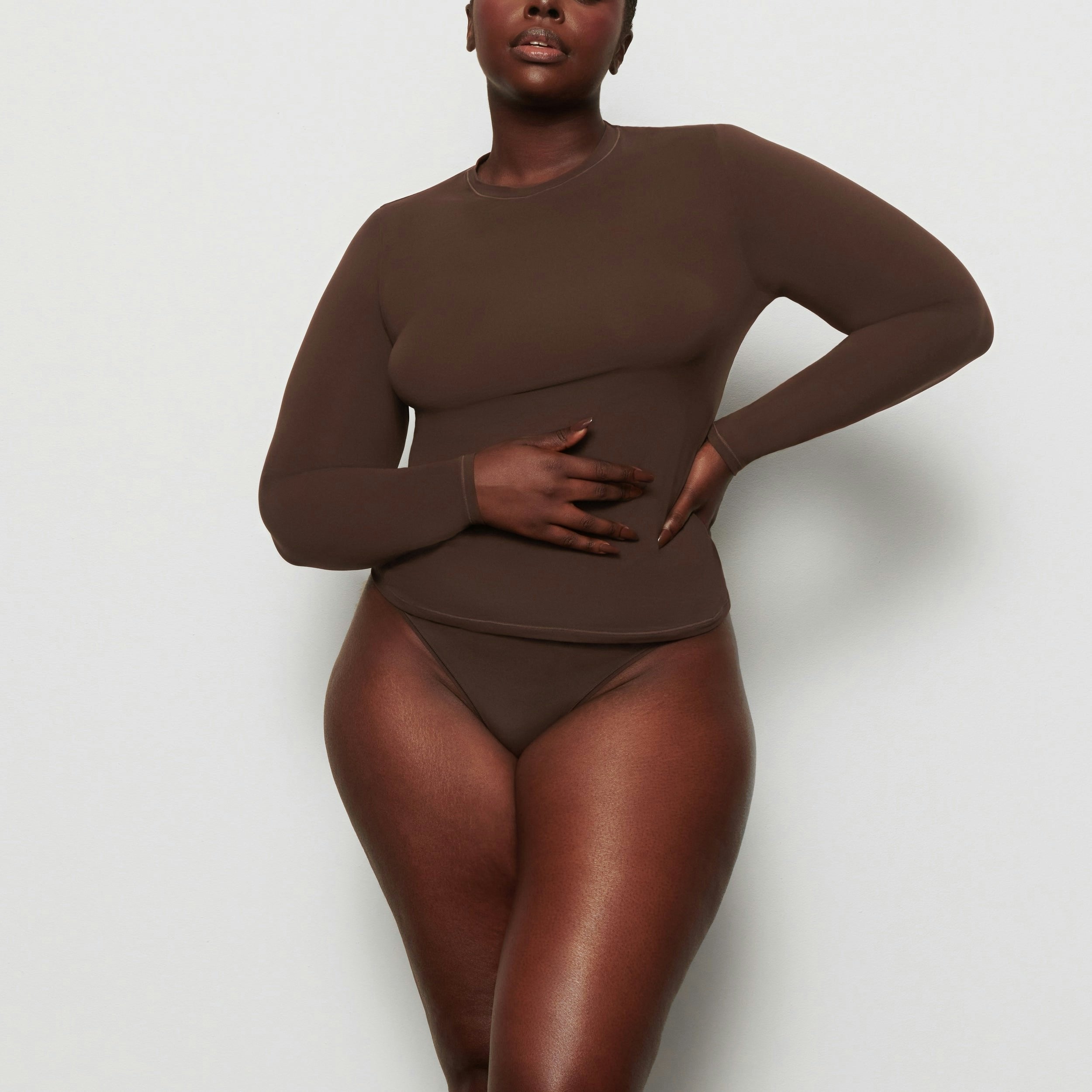 Skims Fits Everybody Long Sleeve T-Shirt Cocoa