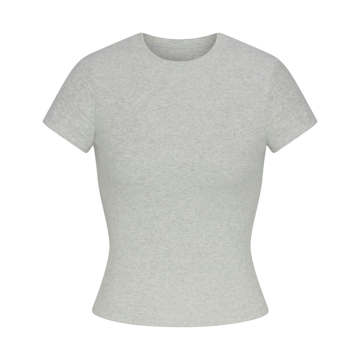 Skims Cotton Rib T-Shirt Light Heather Grey