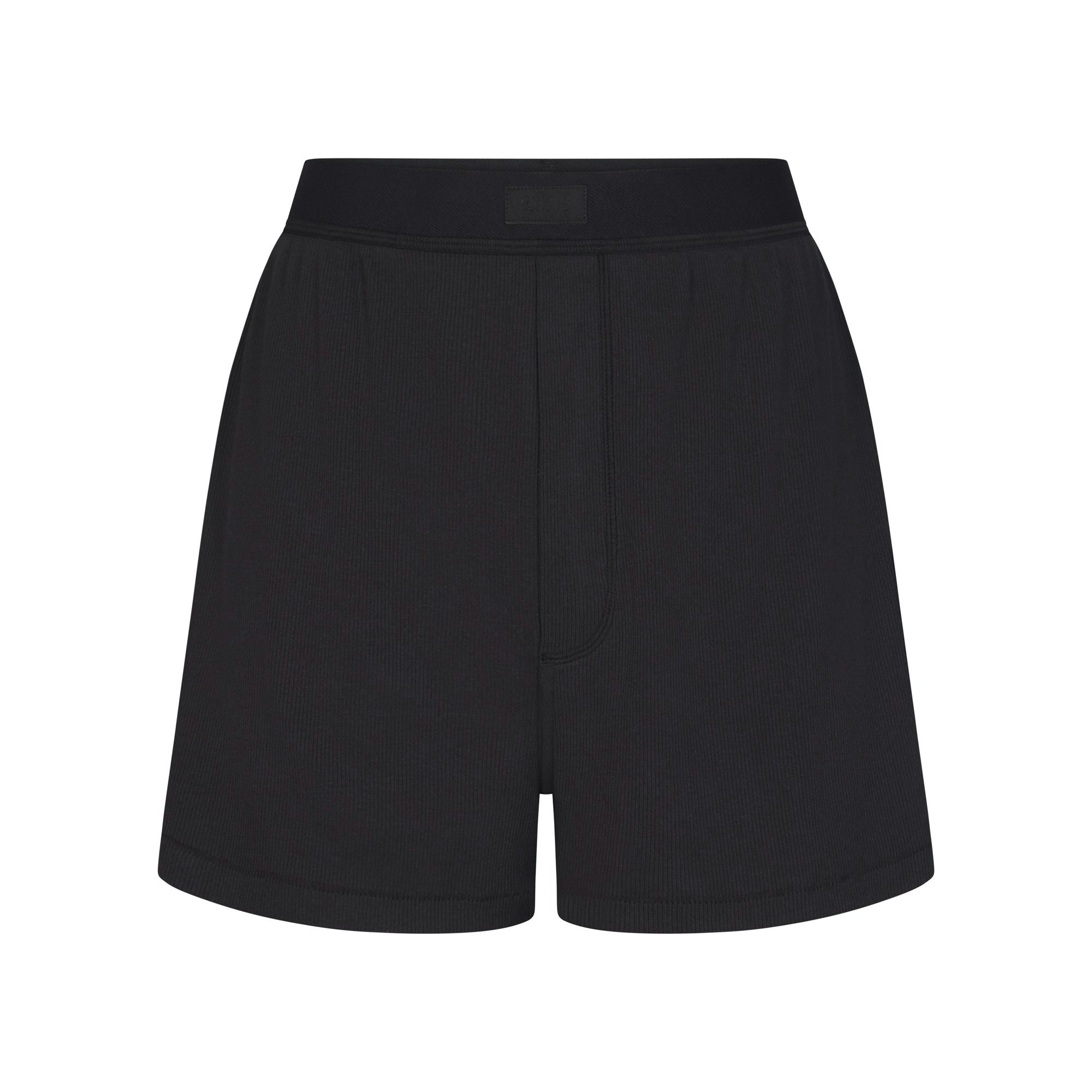 Skims Cotton Rib Loose Boxer Soot