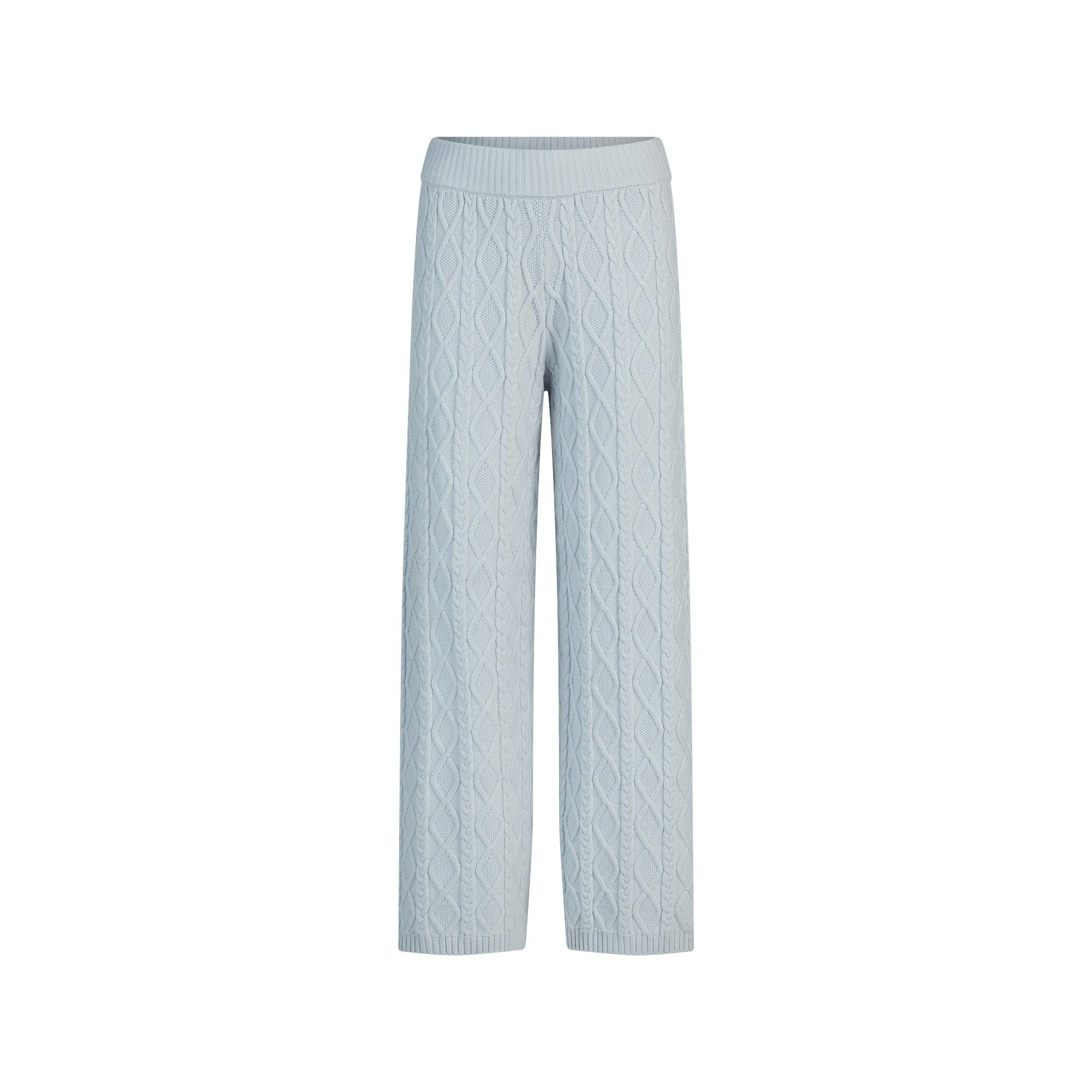 Skims Sweater Knits Cable Knit Straight Leg Pant Zen Blue
