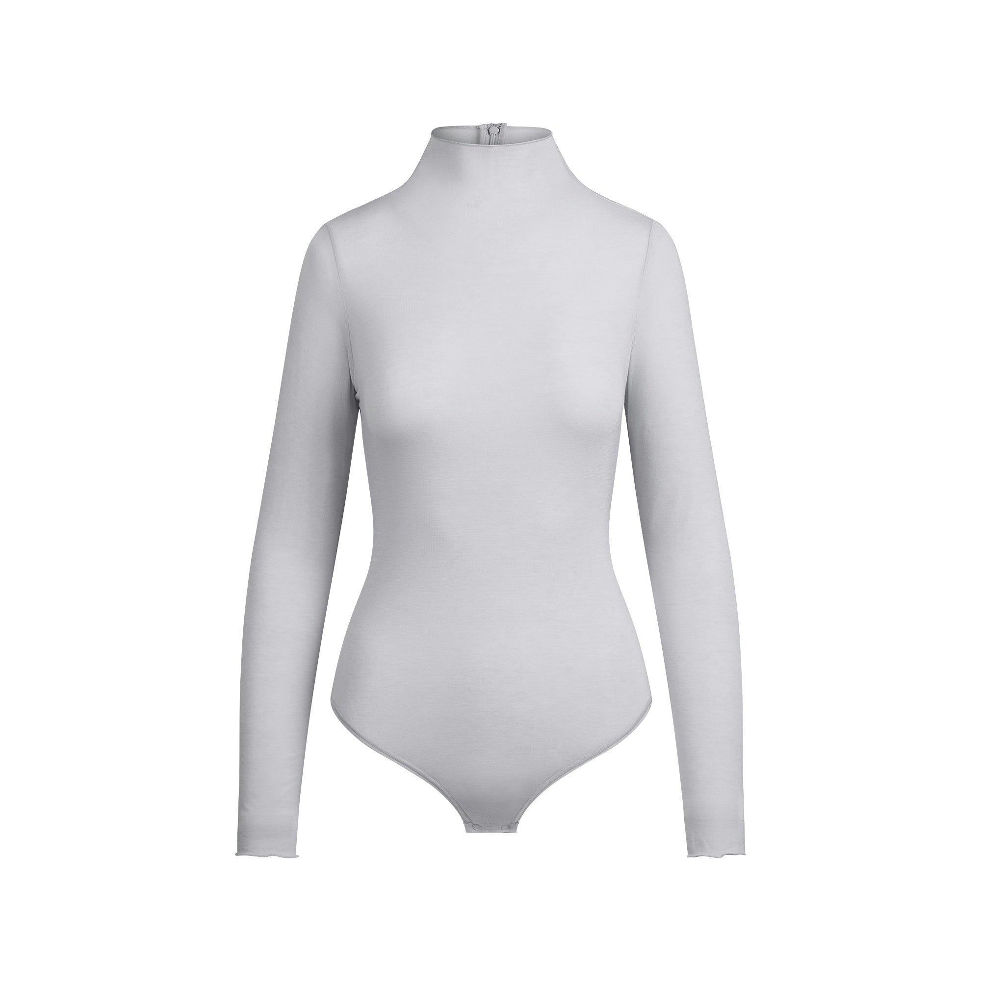 Skims Sheer Modal Long Sleeve Turtleneck Bodysuit Mist