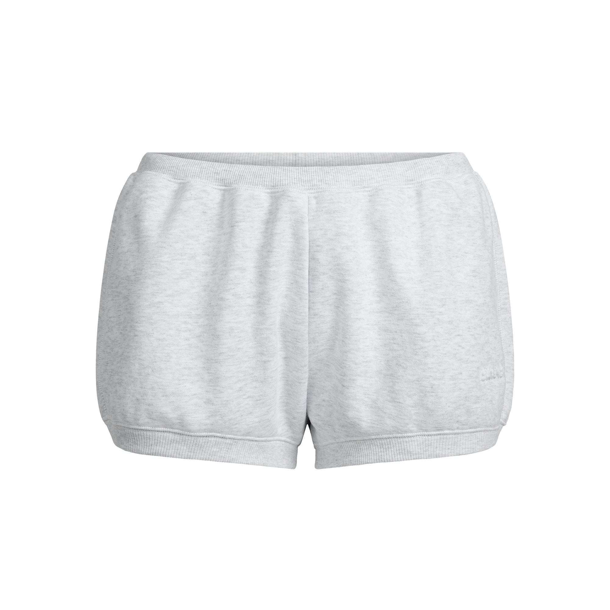 Skims Cotton Fleece Bubble Hem Short Light Heather Grey