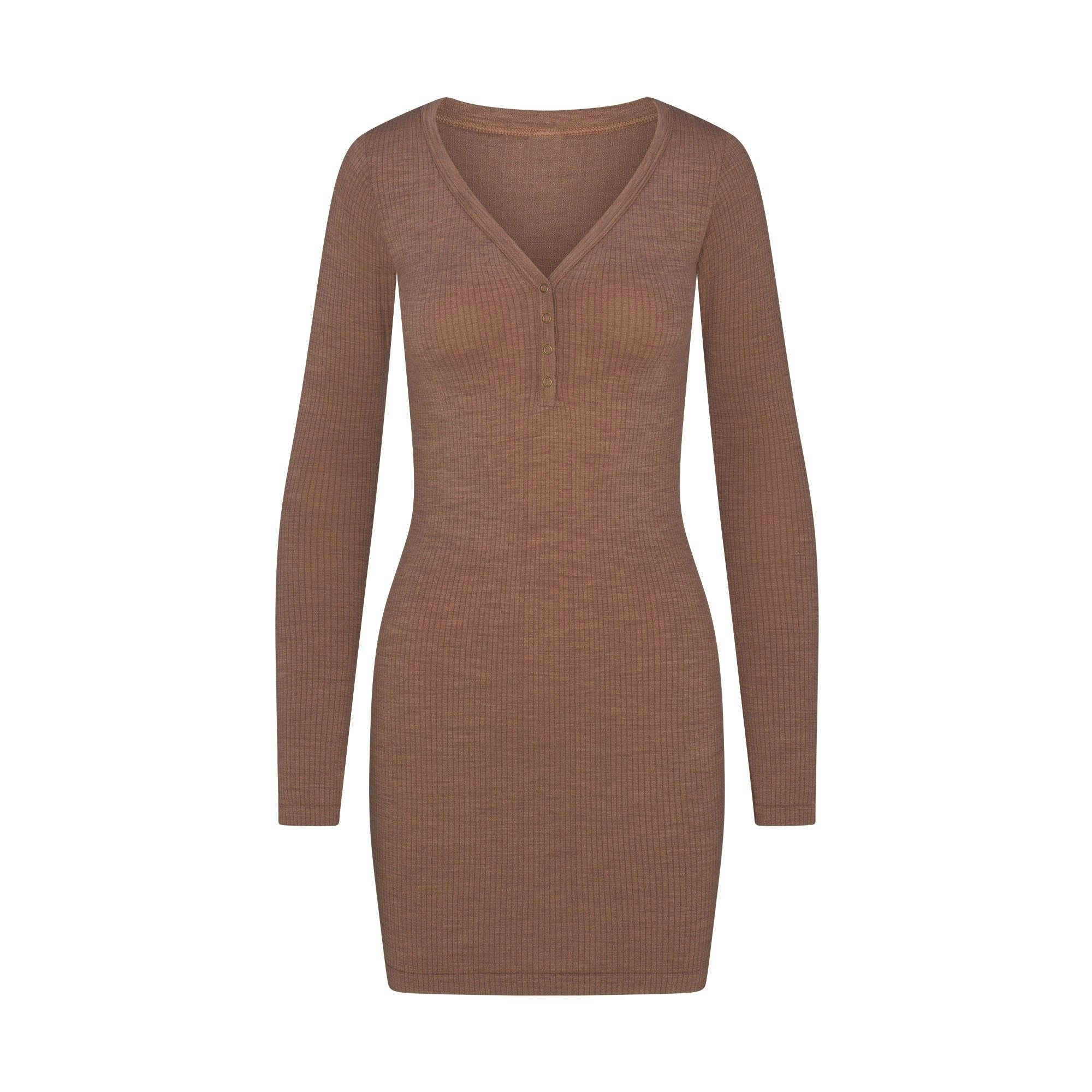 strapless open back dress Skims Wool Rib Henley Dress Sienna – Kicks Machine