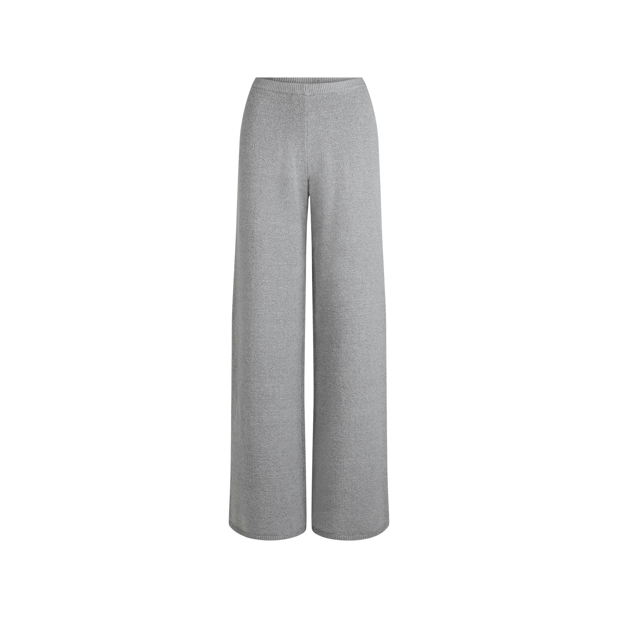 Skims Textured Knit Relaxed Pant Dark Heather Grey
