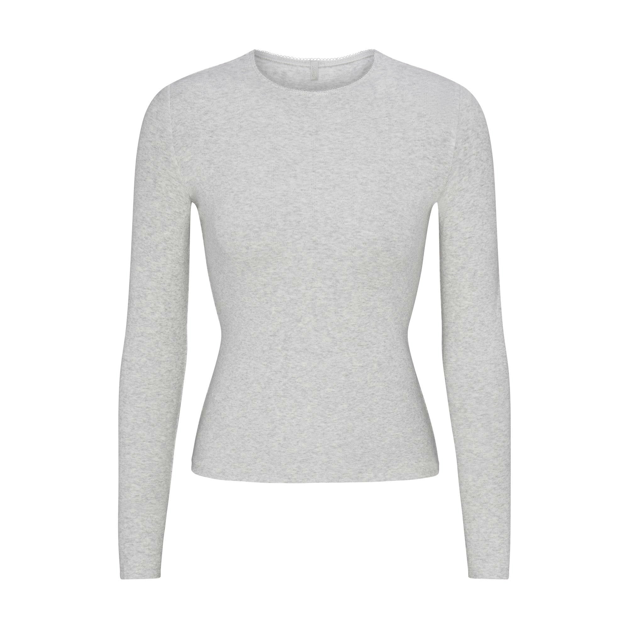 DROP NEEDLE POINTELLE LONG SLEEVE TOP