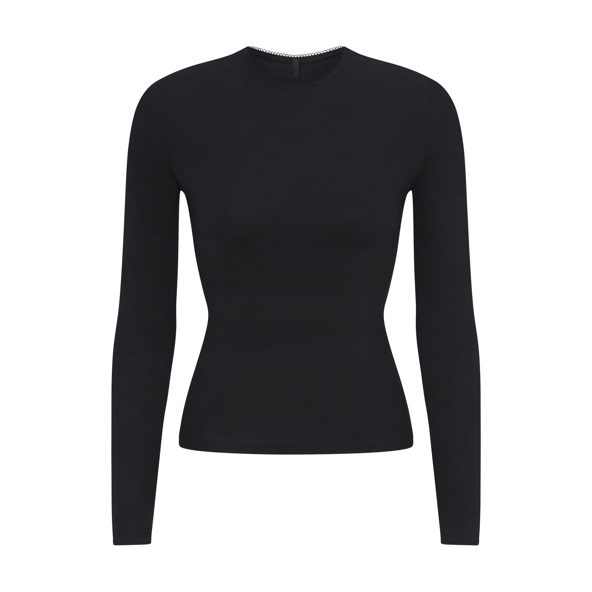 DROP NEEDLE POINTELLE LONG SLEEVE TOP