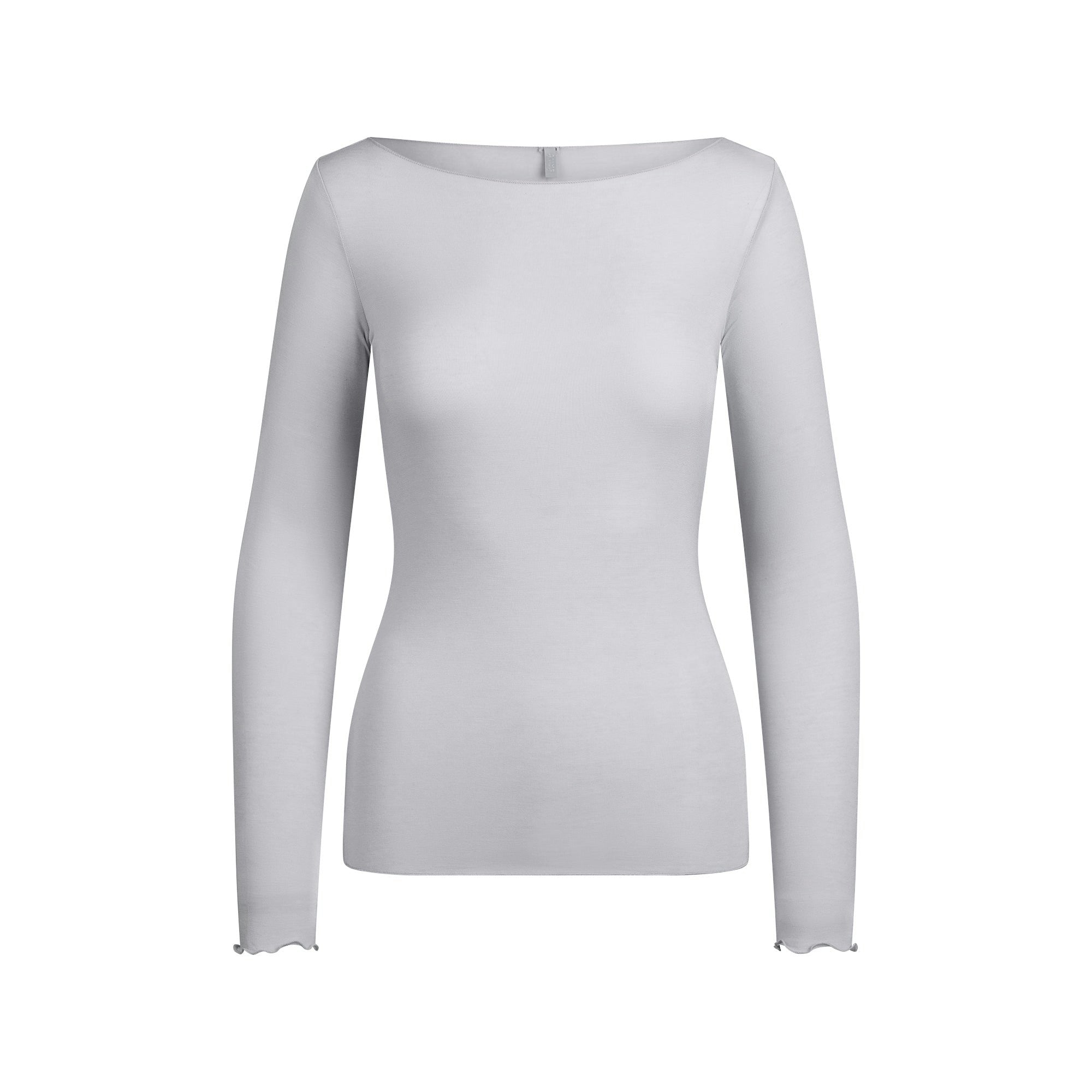 Skims Sheer Modal Long Sleeve Boatneck Top Mist