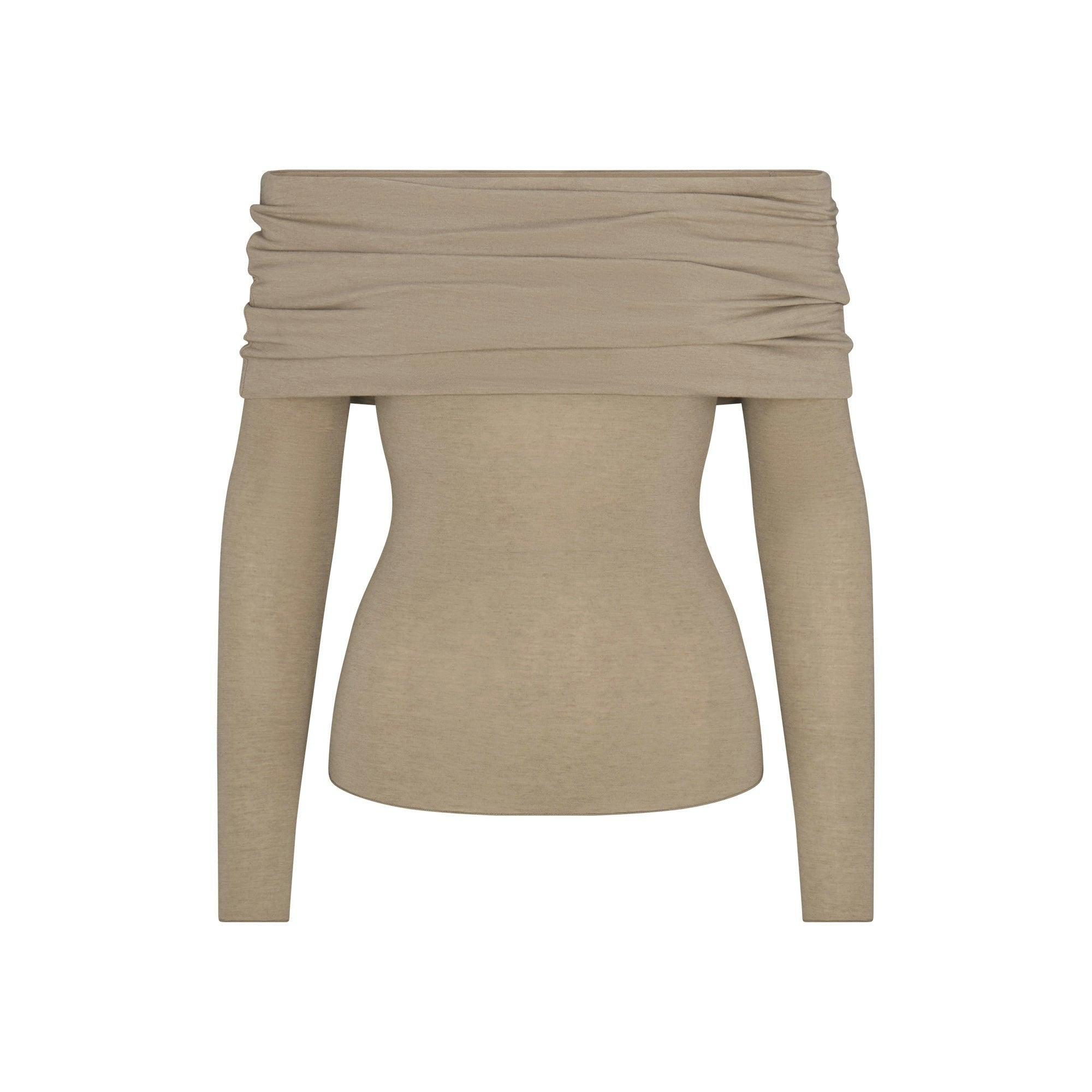 Skims Sheer Modal Off The Shoulder Top Dune