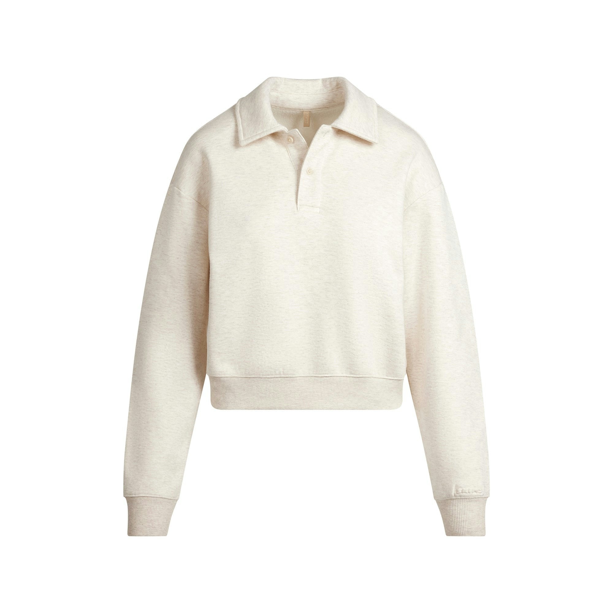 COTTON FLEECE POLO SWEATSHIRT