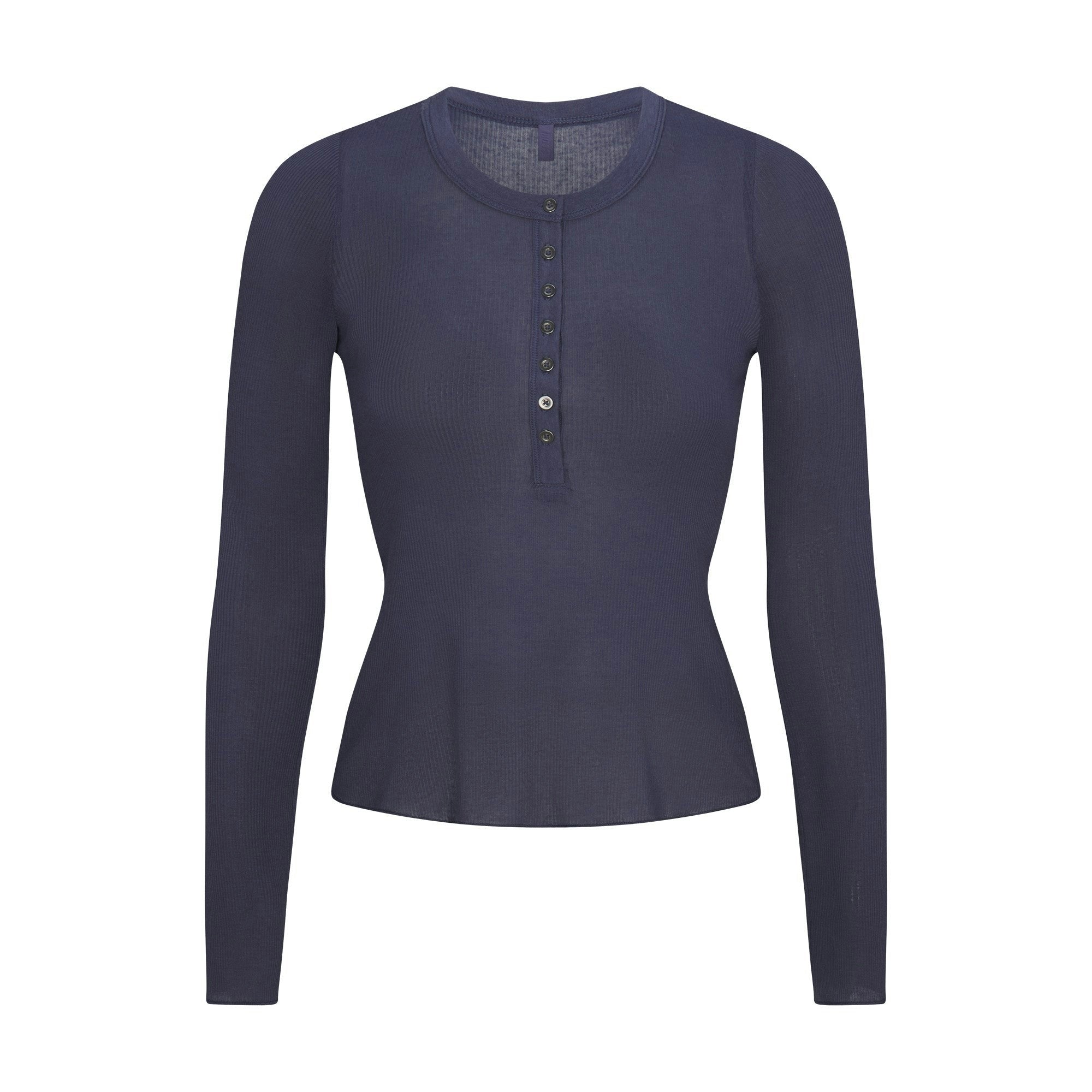 SHEER RIB LONG SLEEVE HENLEY