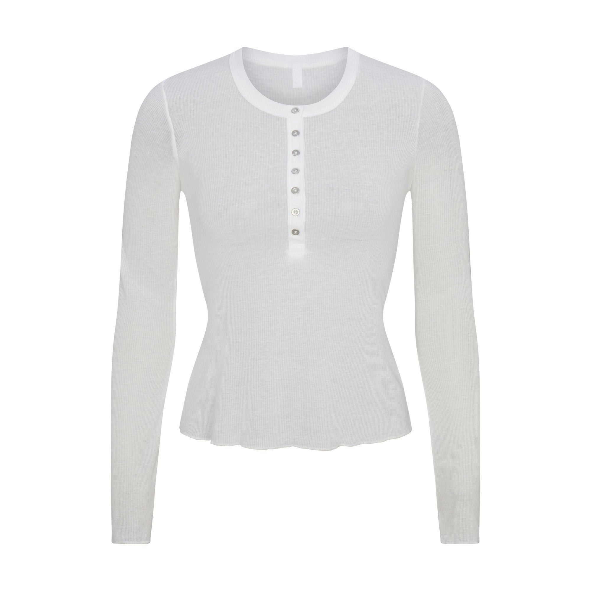 SHEER RIB LONG SLEEVE HENLEY