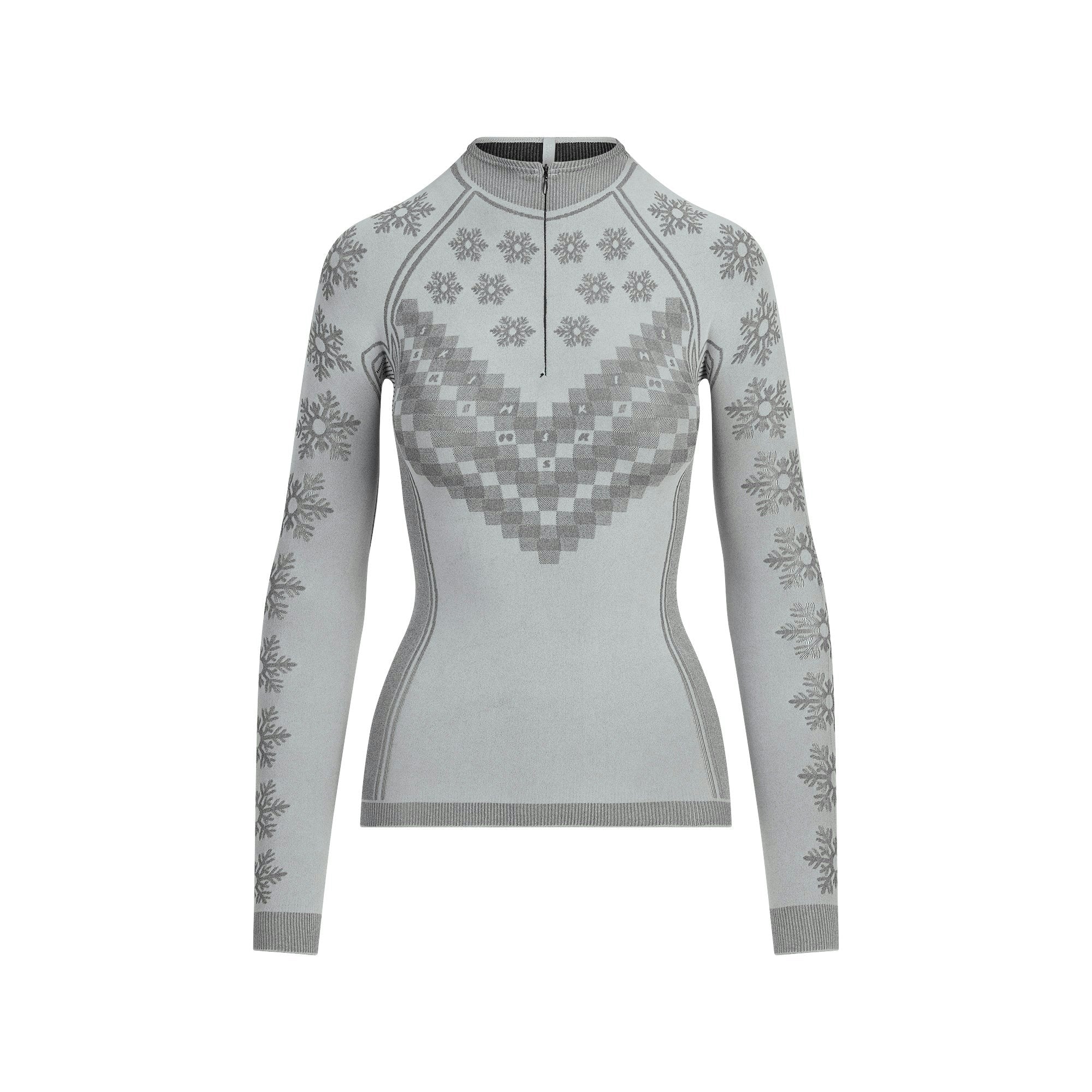 Skims Skims First Layers Half Zip Long Sleeve Mirror Winter Fair Isle