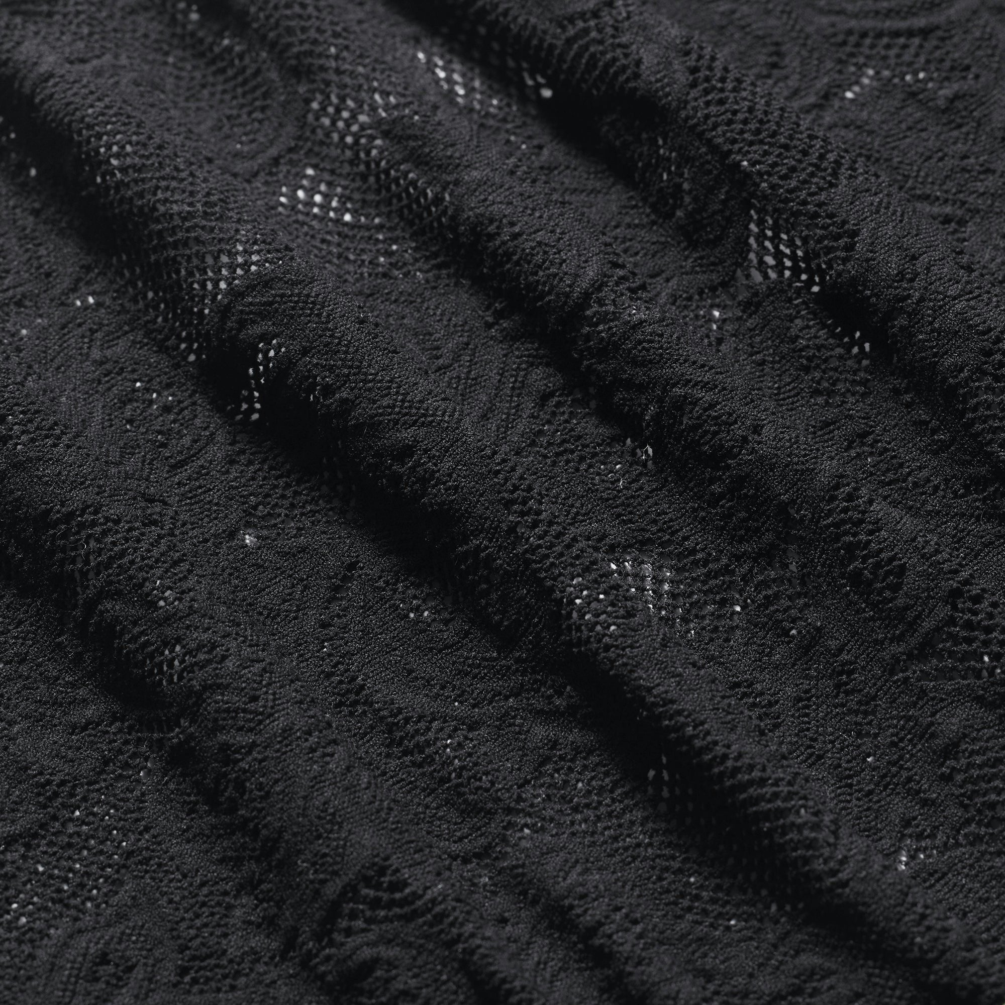 Skims Knit Lace Boatneck Top Obsidian