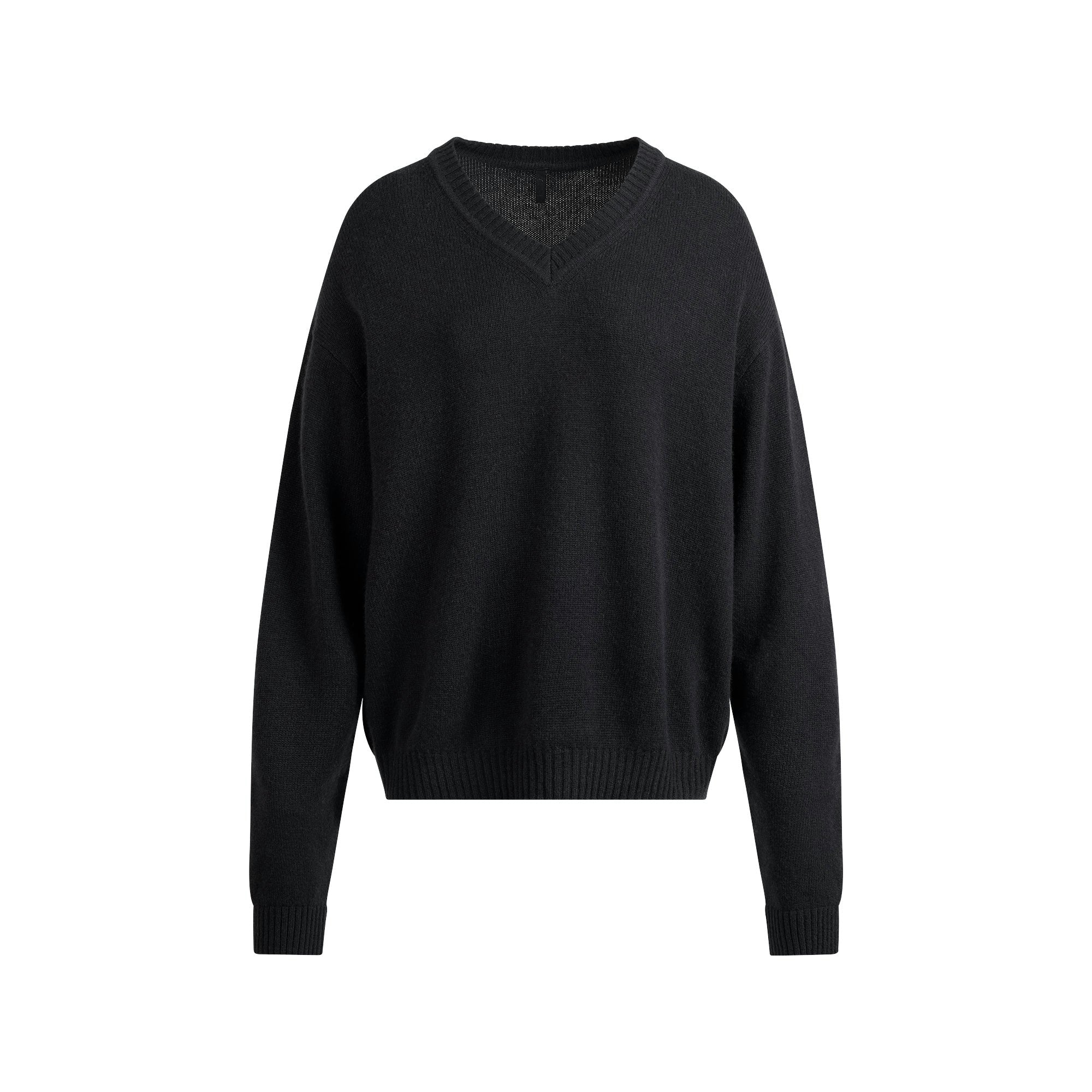 Skims Wool Cashmere Oversized V Neck Sweater Onyx