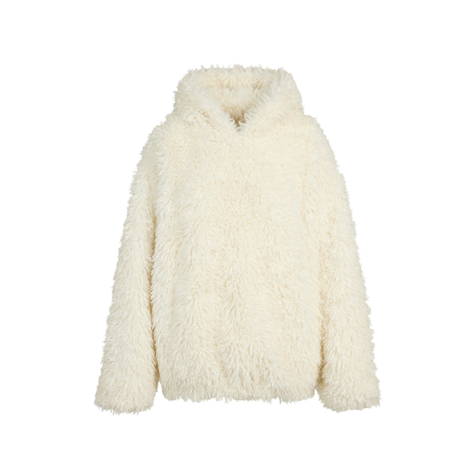 Skims Faux Fur Hoodie Egret