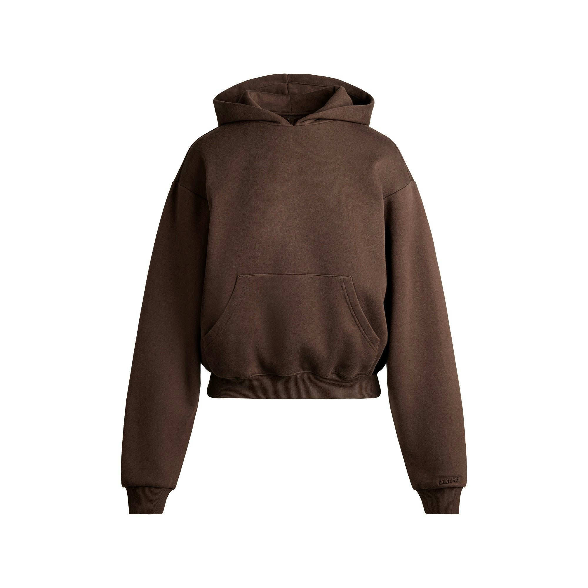 Skims Cotton Fleece Classic Hoodie Dark Sepia