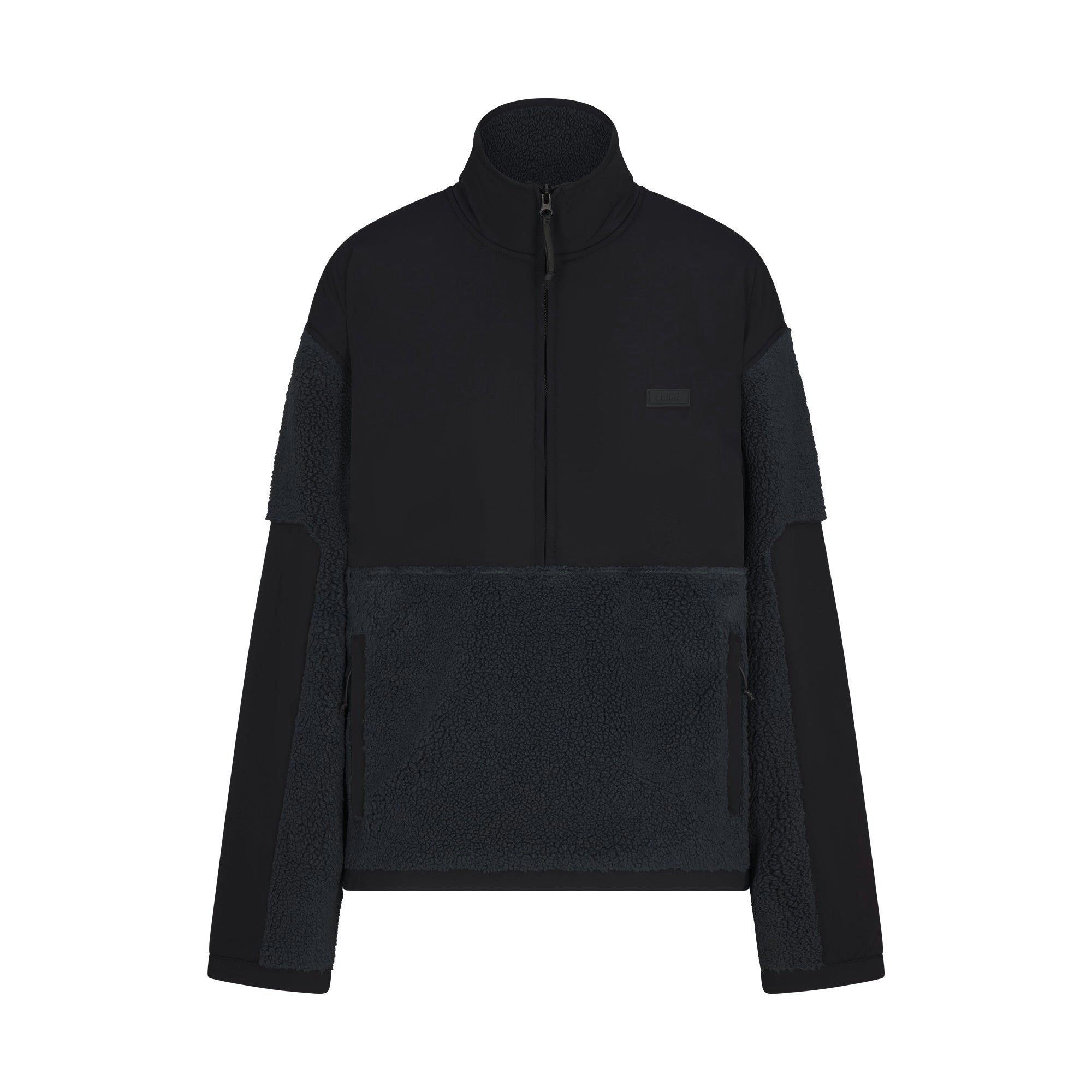 Skims Teddy Oversized Half Zip Up Pullover Dark Teal