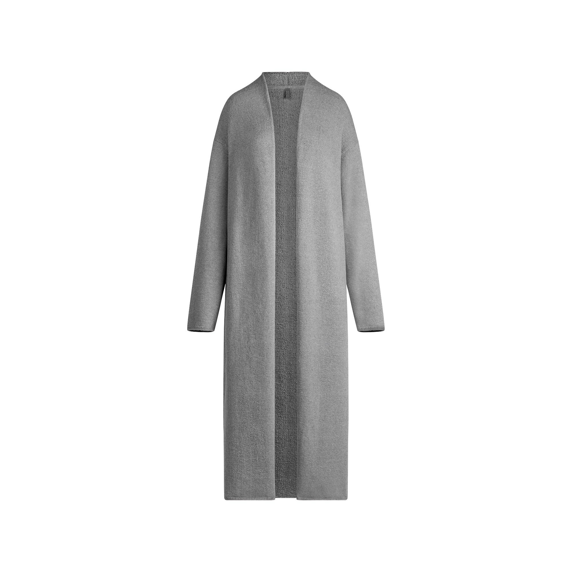 Skims Textured Knit Long Cardigan Dark Heather Grey