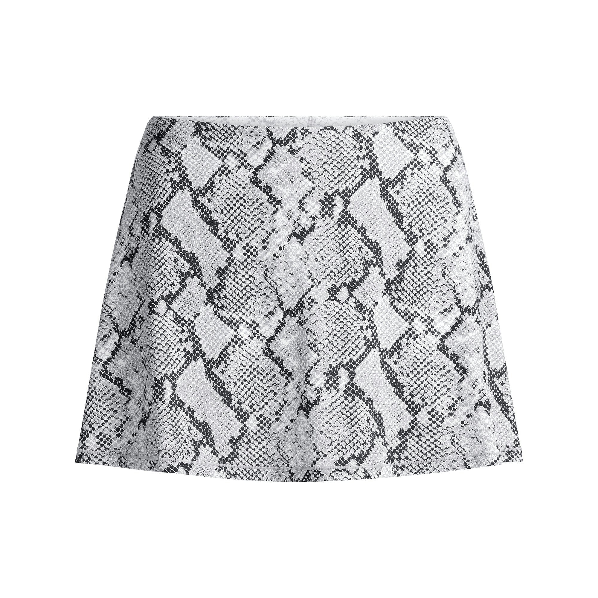 Skims Cling Matte Skort Chrome Snakeskin Print