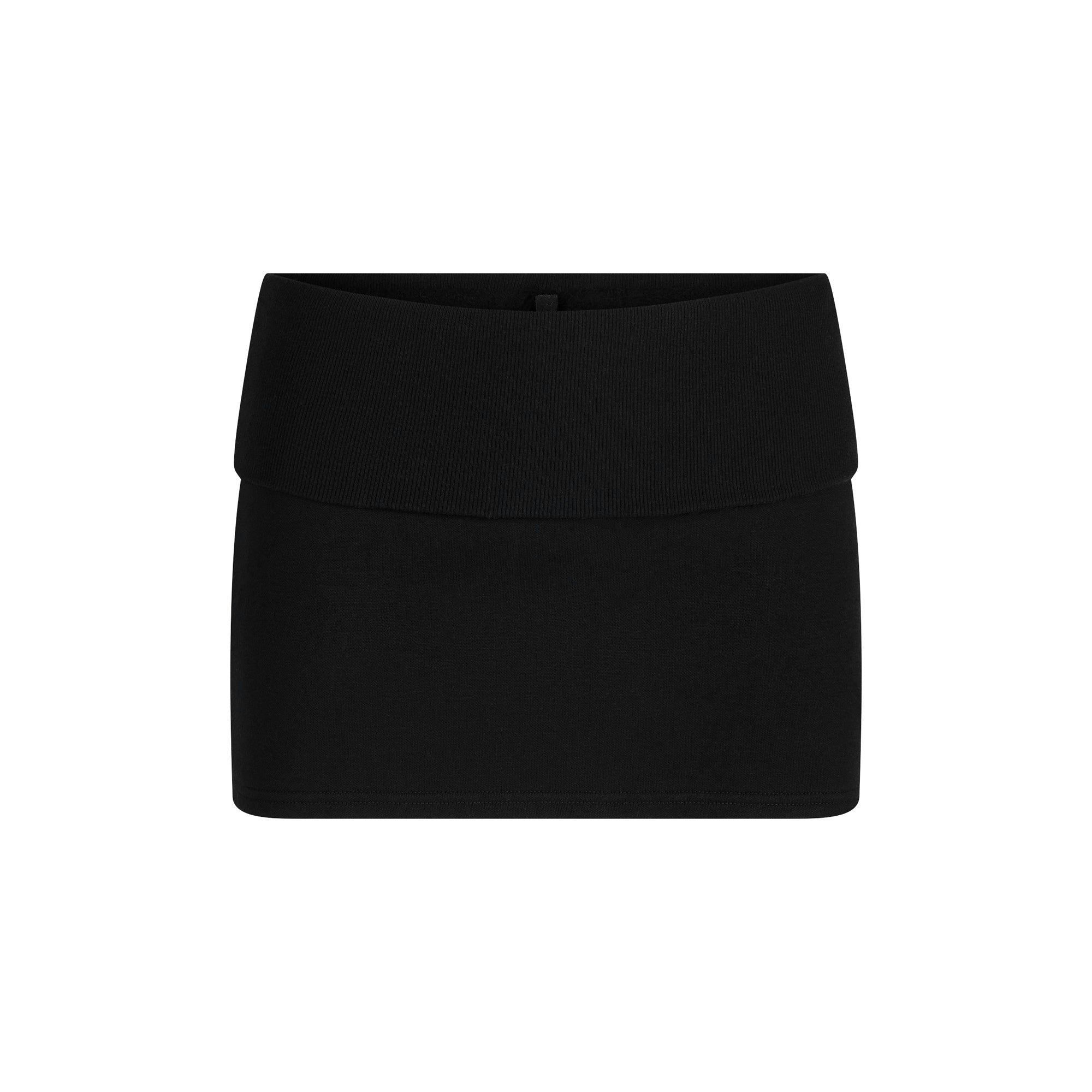 COTTON FLEECE FOLDOVER MINI SKIRT