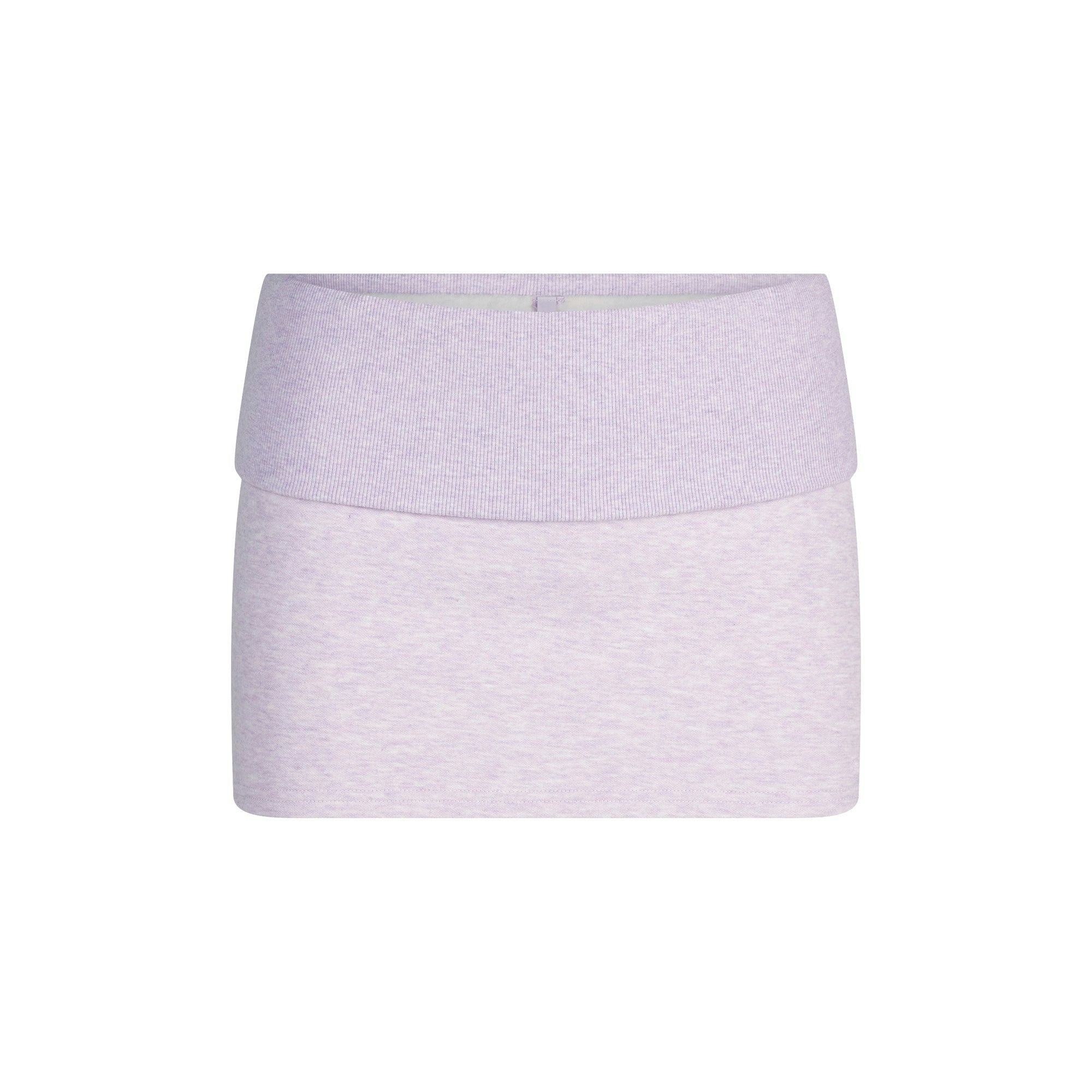 Skims Cotton Fleece Foldover Mini Skirt Purple Heather