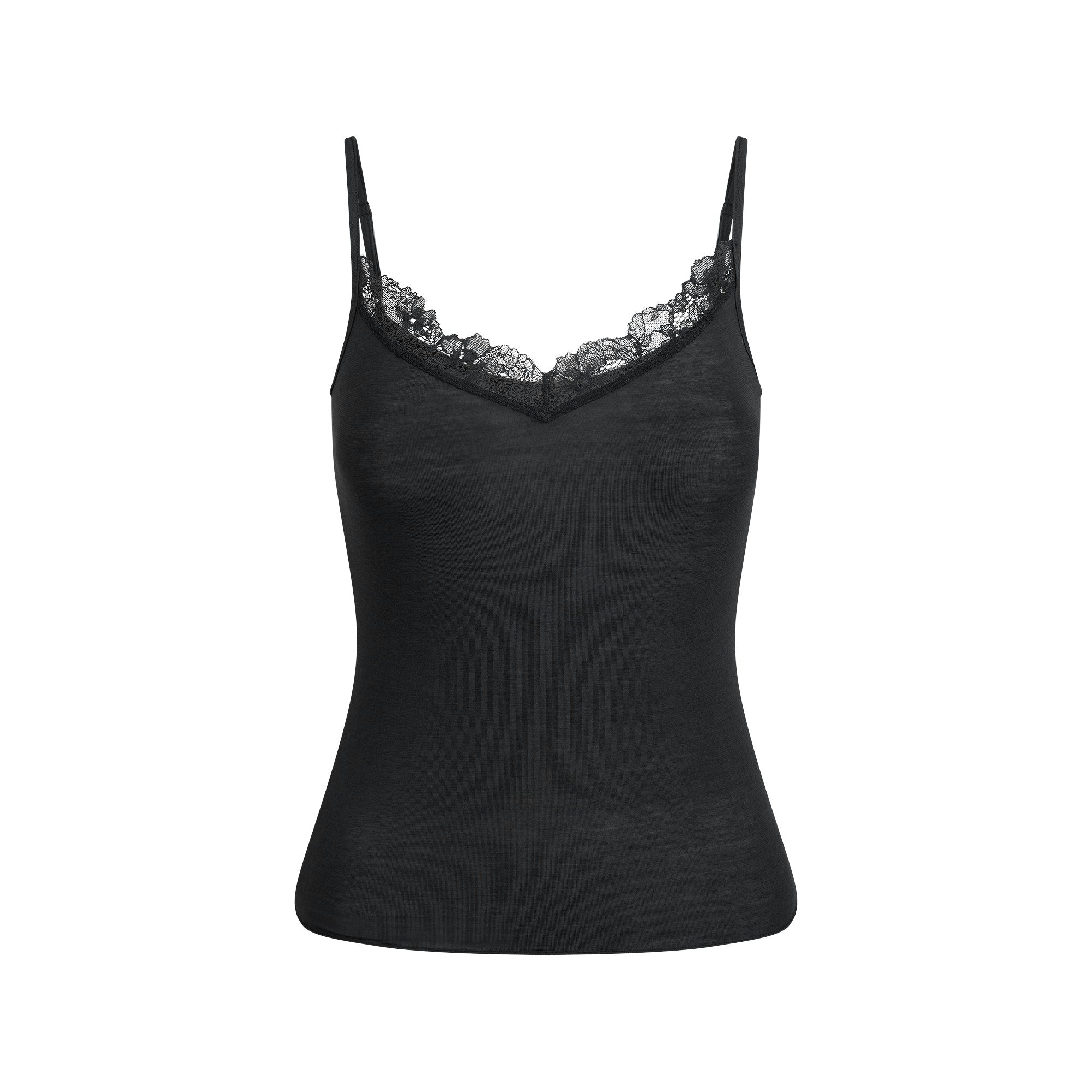 Skims Sheer Modal Lace Cami Onyx