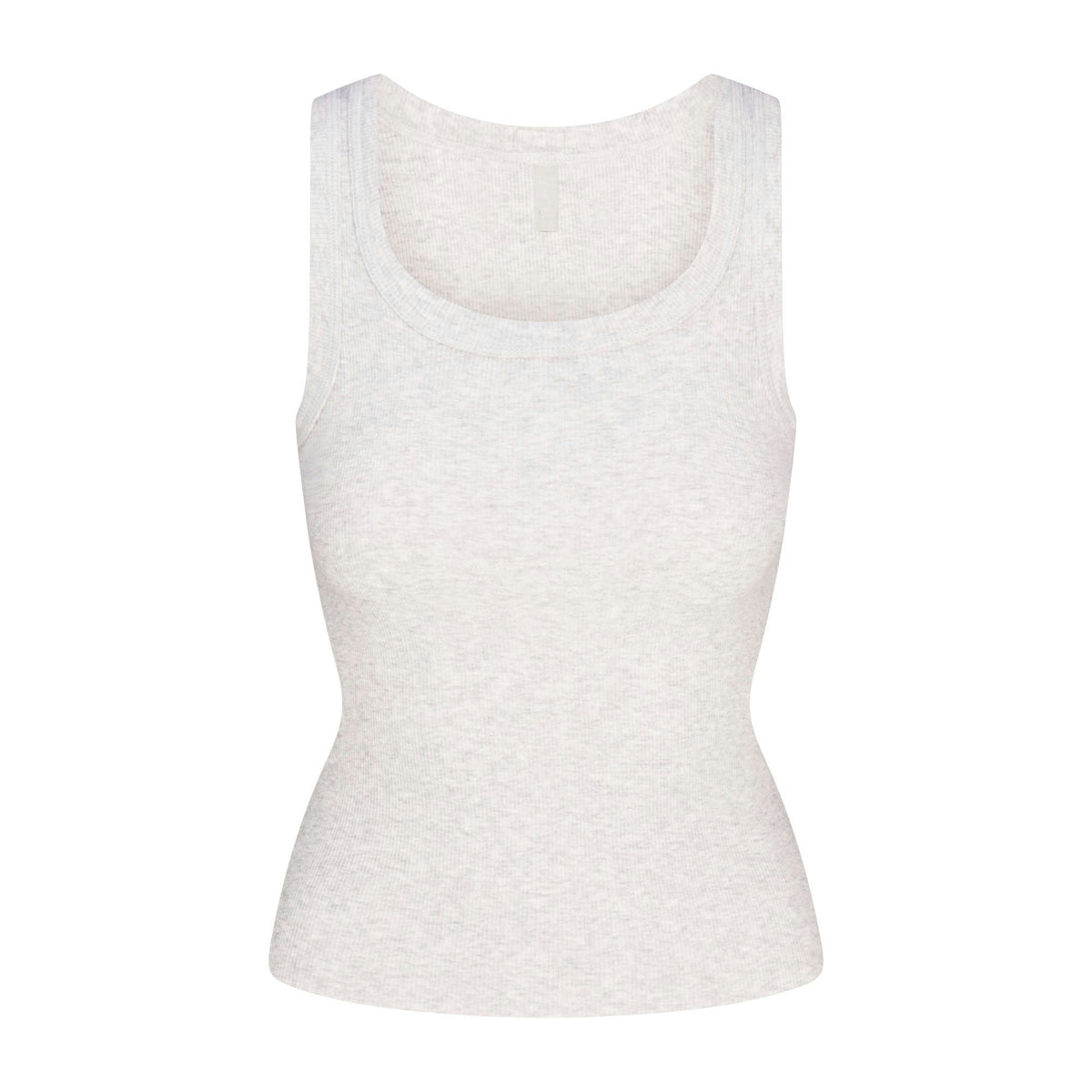 Skims Cotton Rib Scoop Neck Tank in Light Heather Grey, detail 2