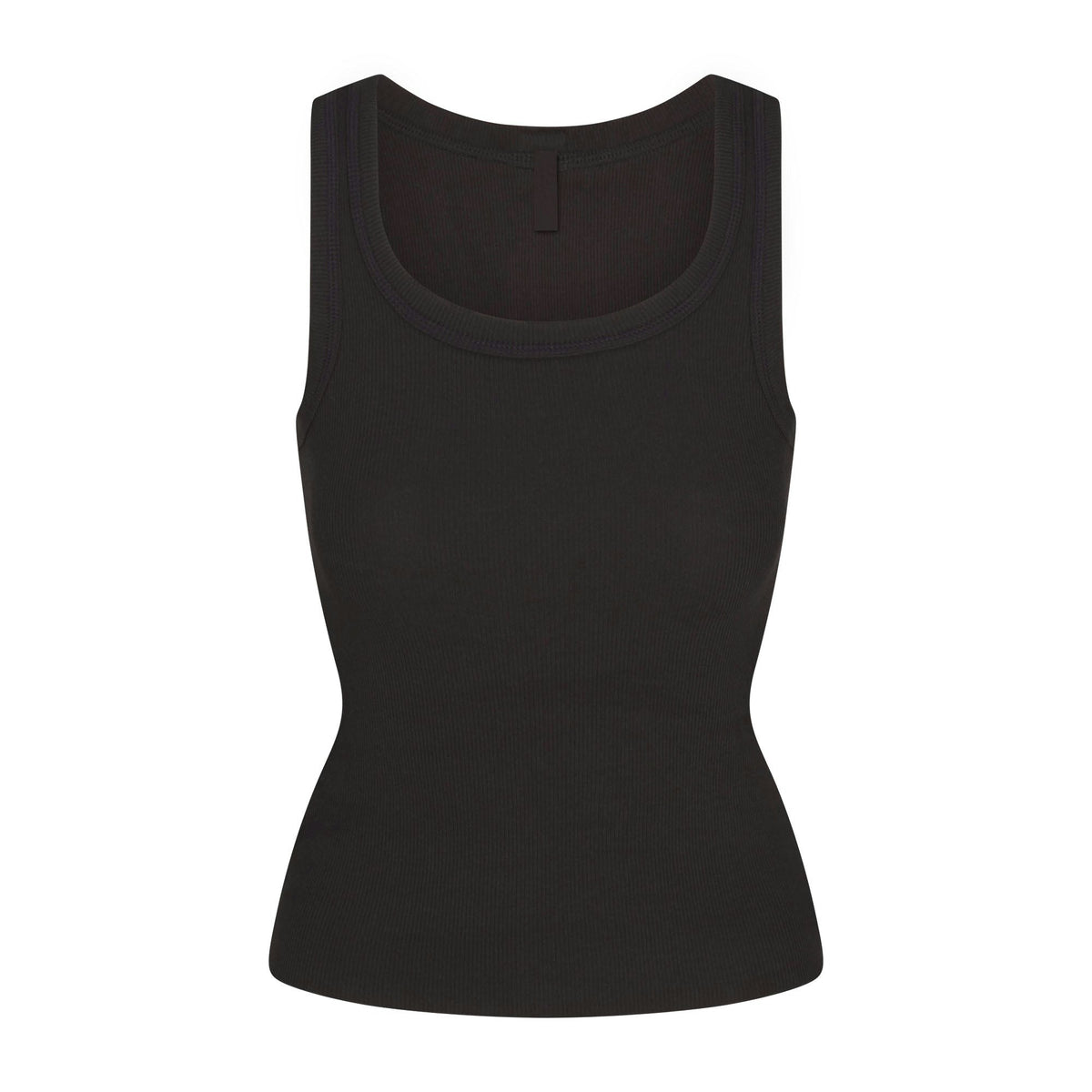 Skims Cotton Rib Scoop Neck Tank Soot, detail