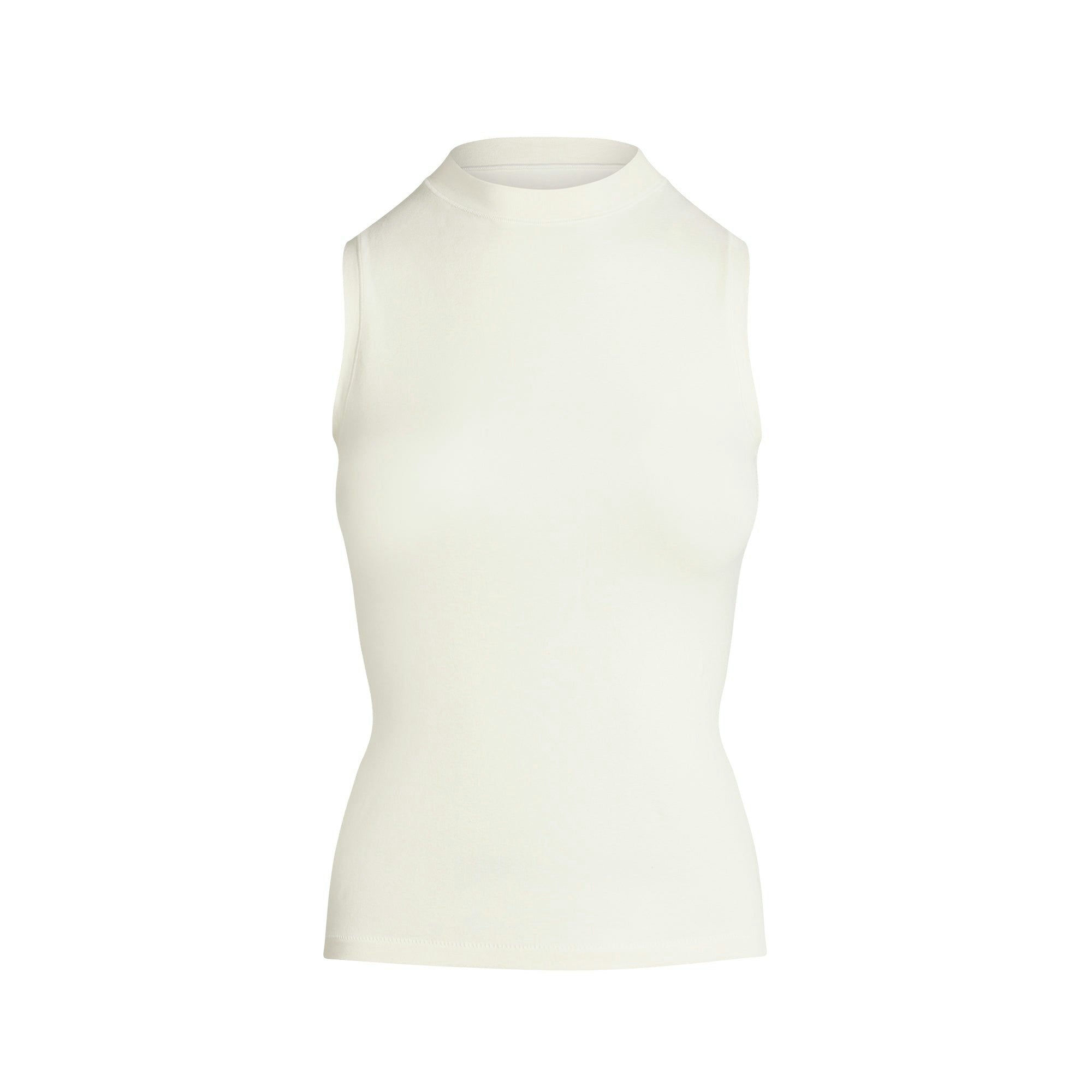 COTTON JERSEY MOCK NECK TANK