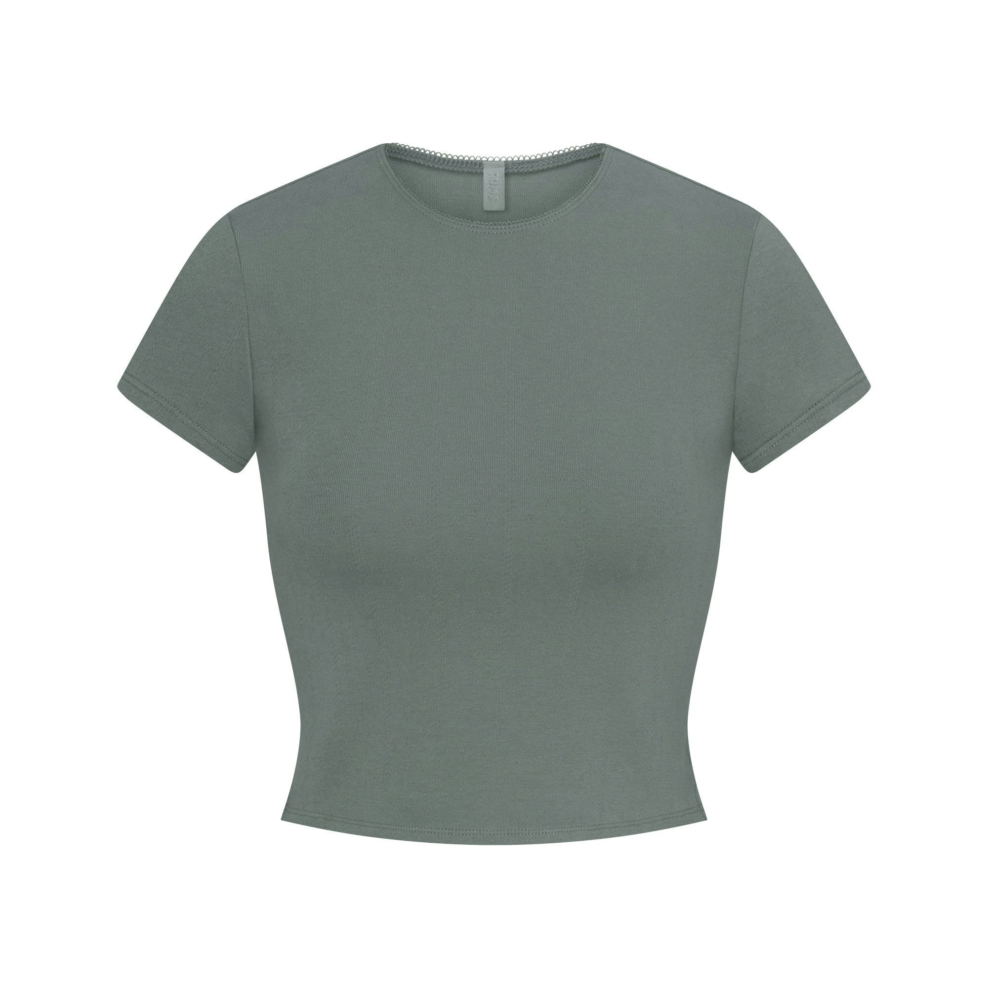 Skims Drop Needle Pointelle Baby Tee Magnet